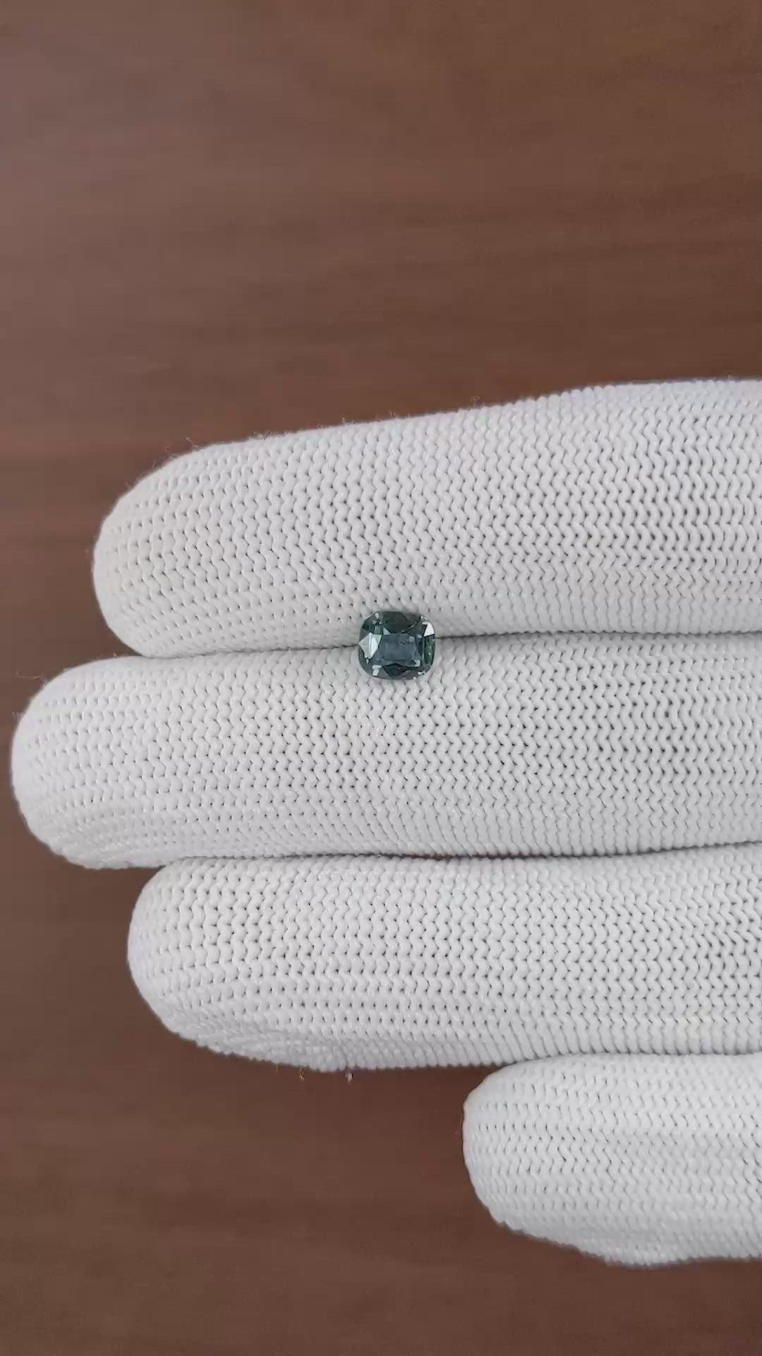 1.12 Ct. Bluish Green Sapphire from Tanzania Size Video