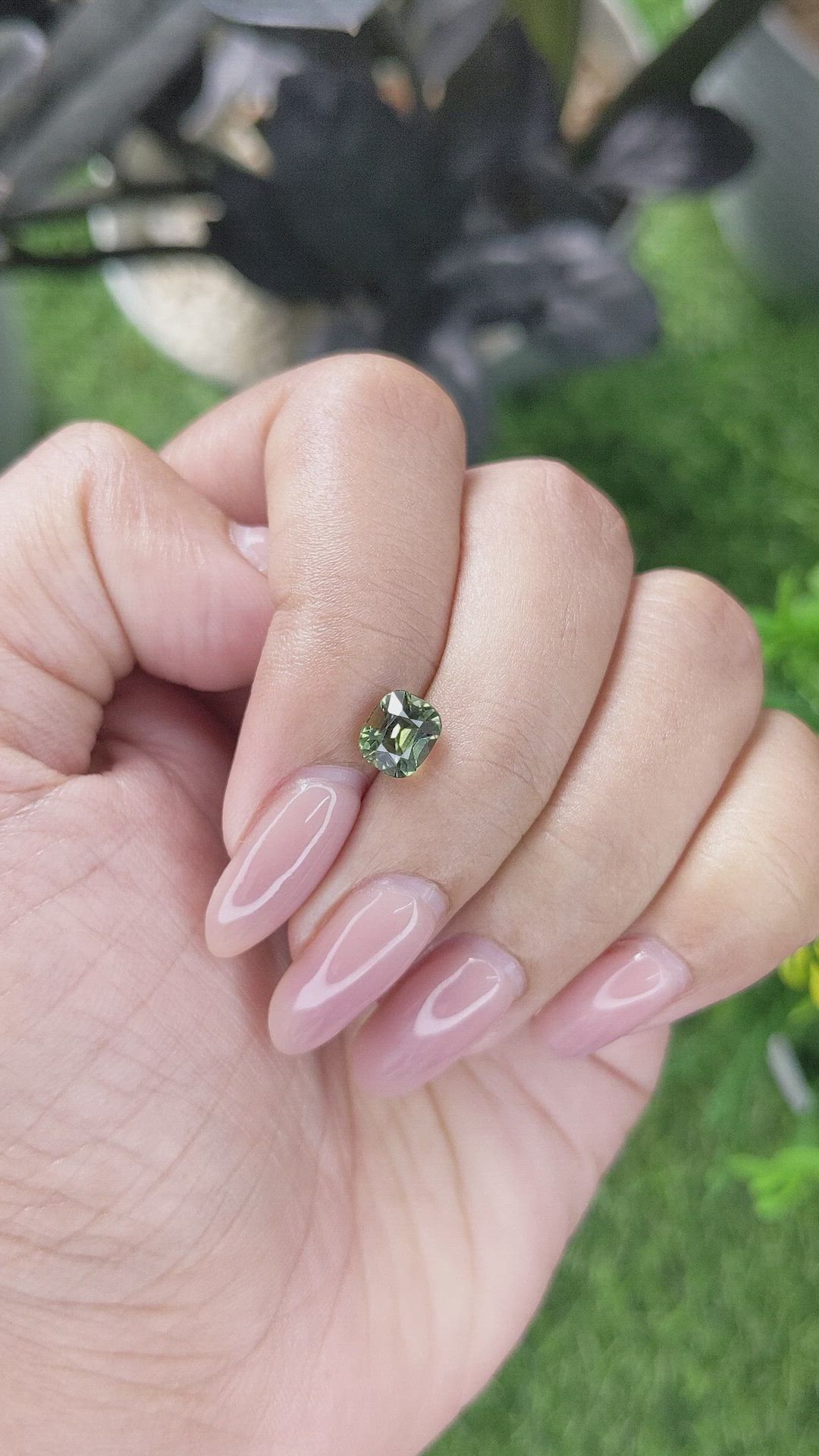 1.61 Ct. Yellowish Green Sapphire from Tanzania Size Video