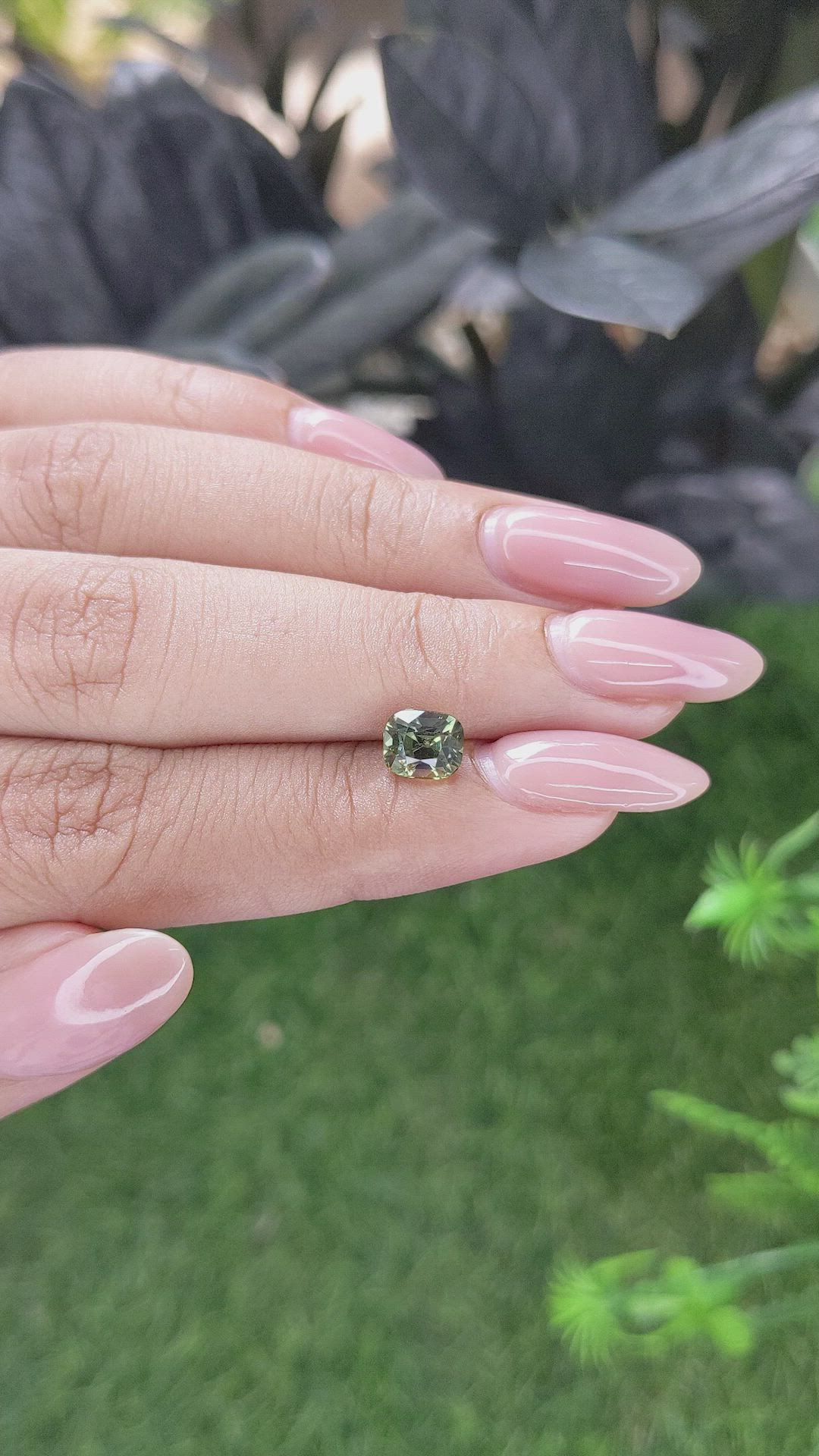 1.61 Ct. Yellowish Green Sapphire from Tanzania Size Video