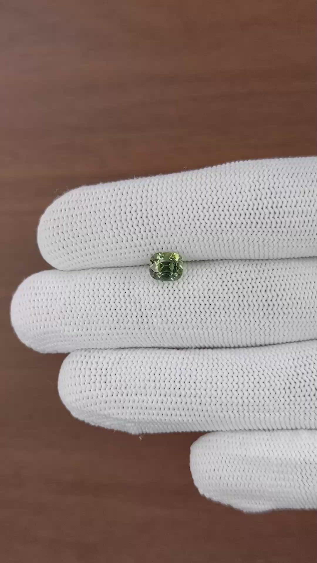 1.61 Ct. Yellowish Green Sapphire from Tanzania Size Video