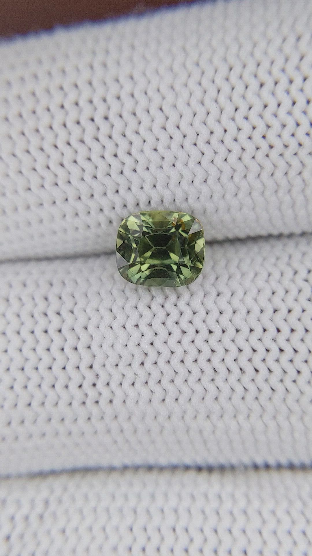 1.61 Ct. Yellowish Green Sapphire from Tanzania Size Video