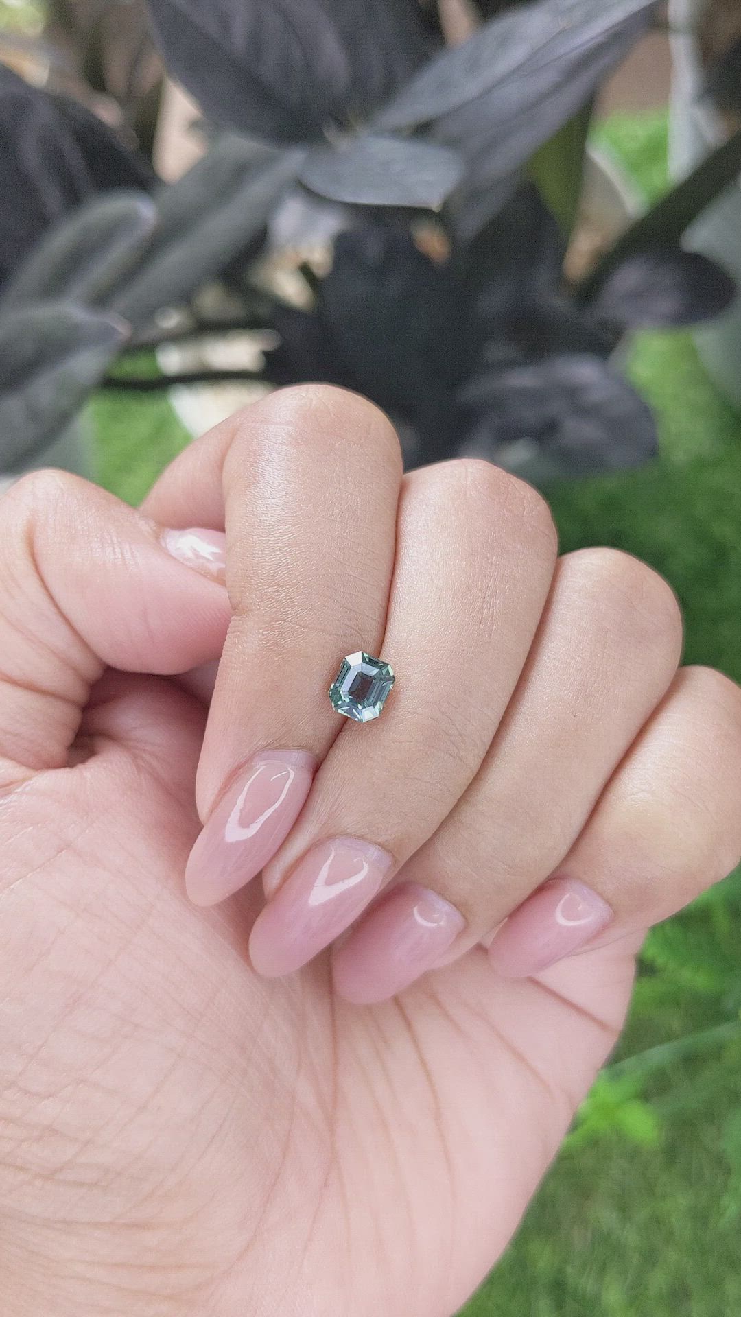 1.07 Ct. Bluish Green Sapphire from Tanzania Size Video