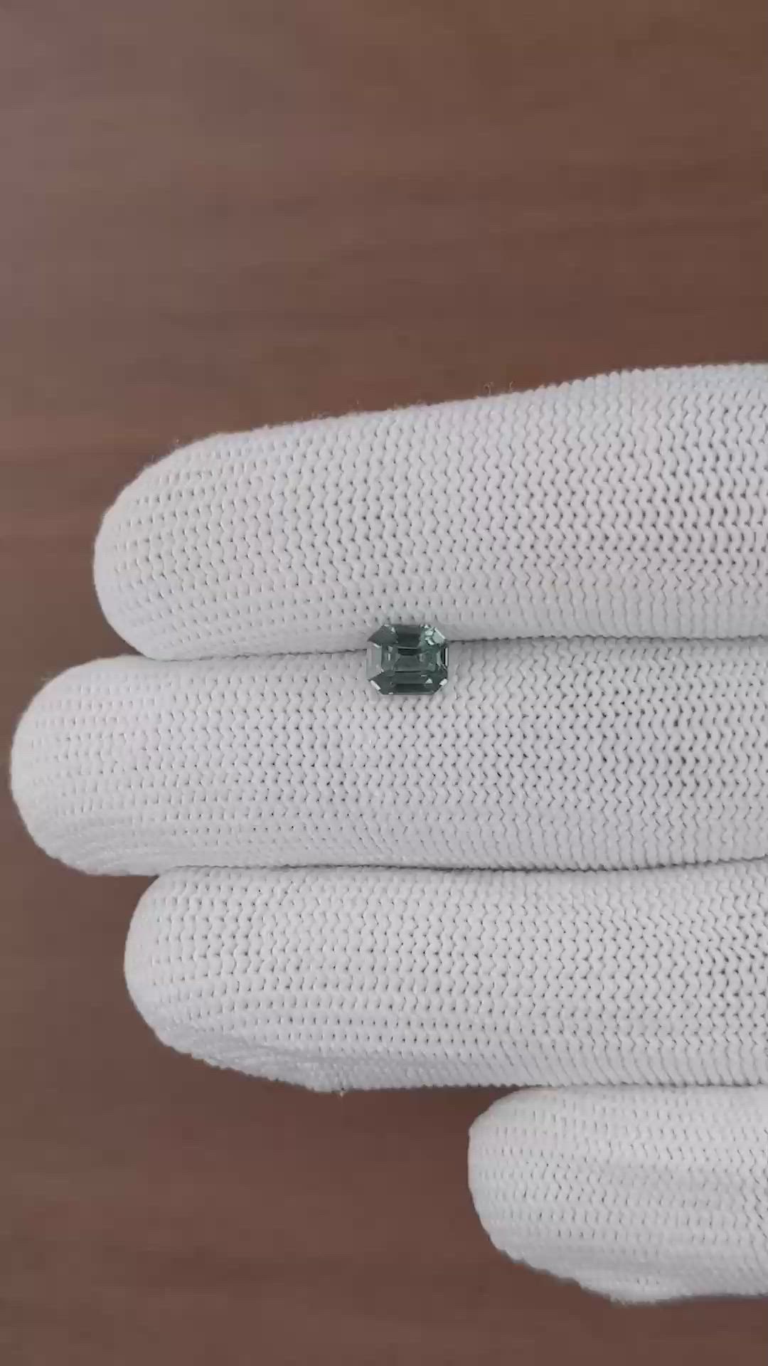 1.07 Ct. Bluish Green Sapphire from Tanzania Size Video