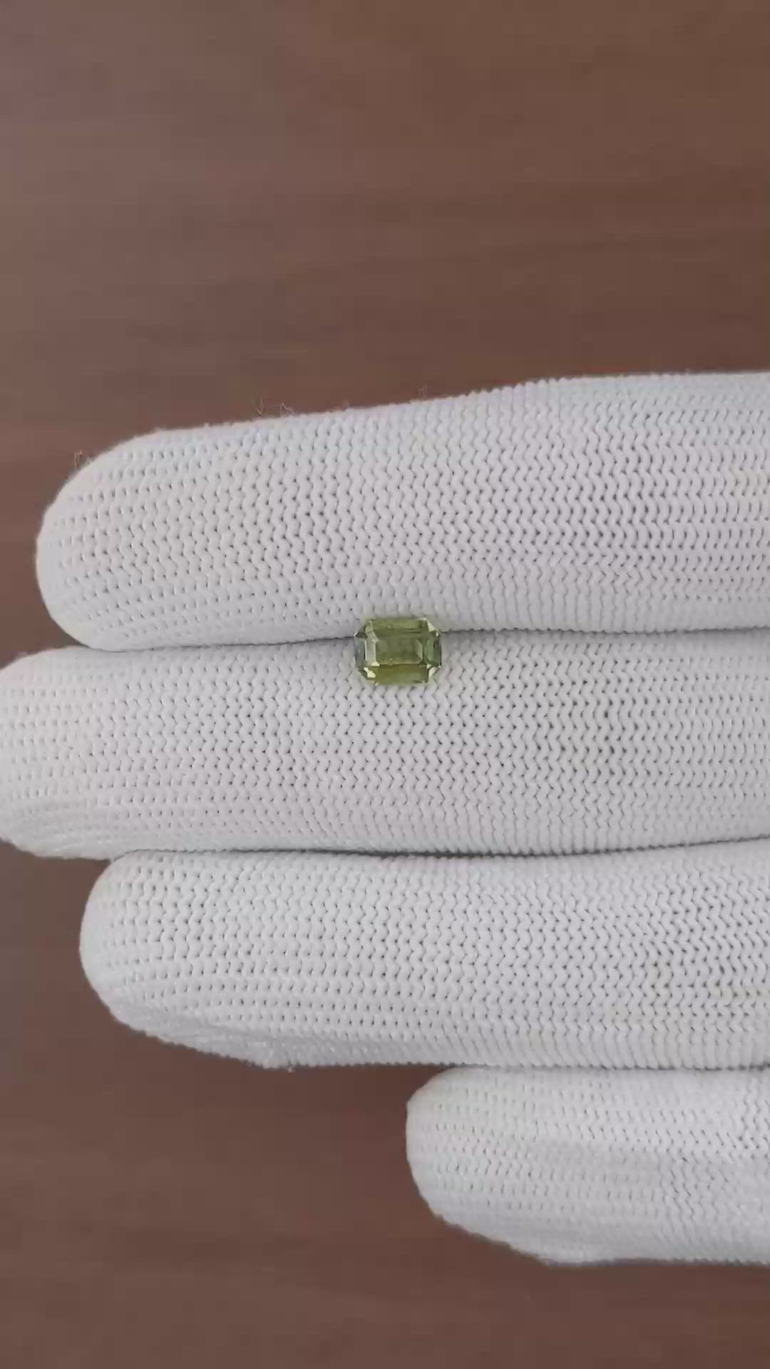 1.09 Ct. Yellowish Green Sapphire from Tanzania Size Video