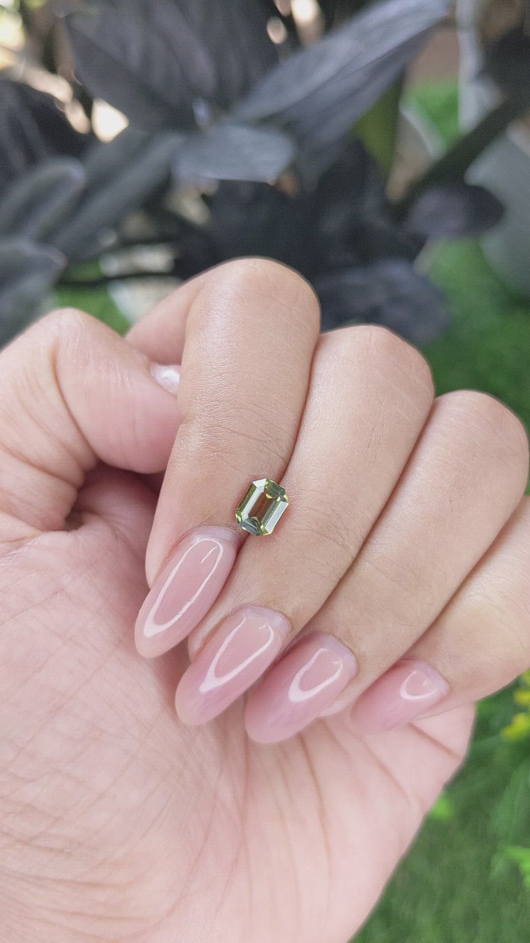 1.09 Ct. Yellowish Green Sapphire from Tanzania Size Video