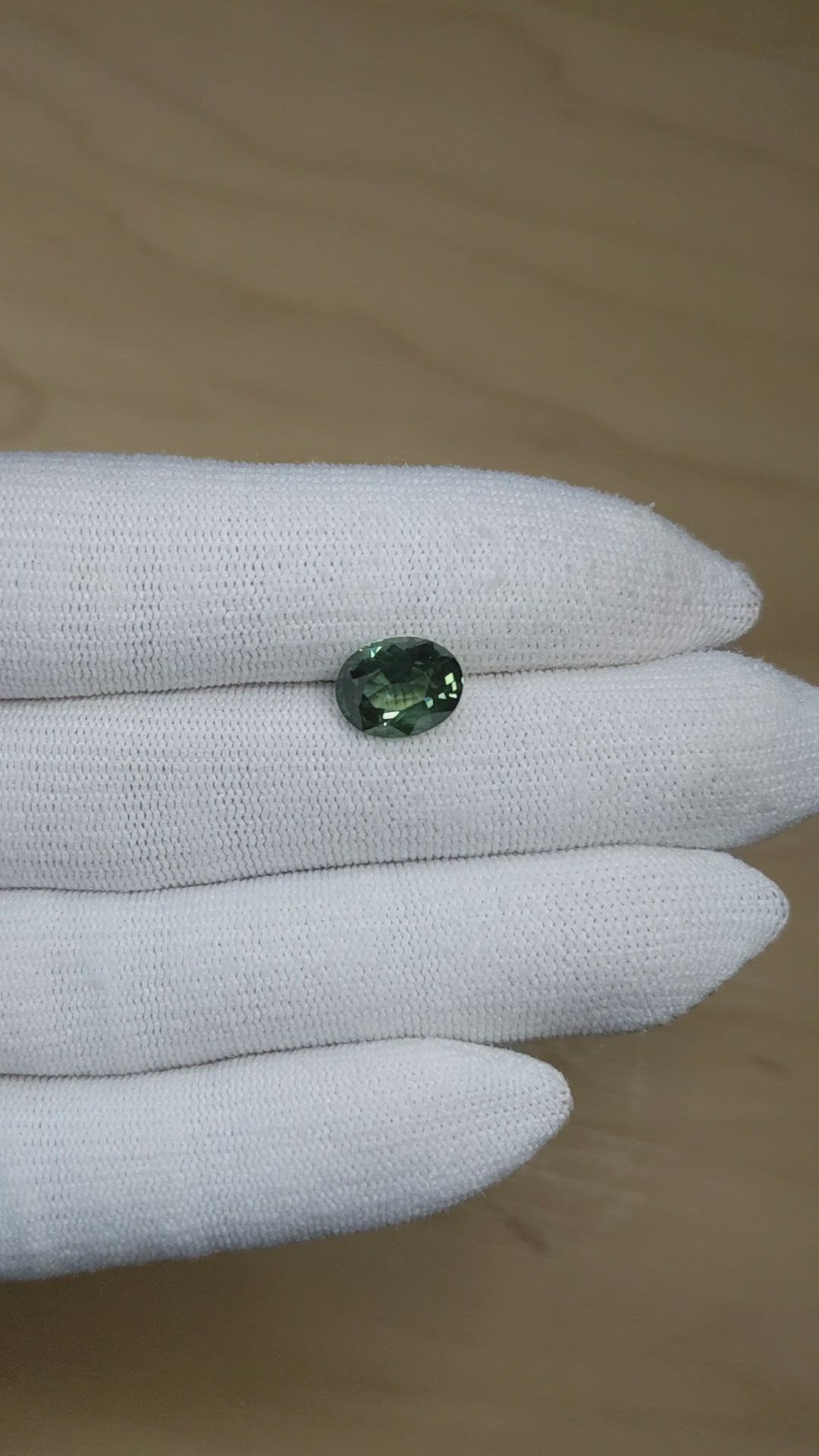 3.54 Ct. Bluish Green Sapphire from Madagascar Size Video