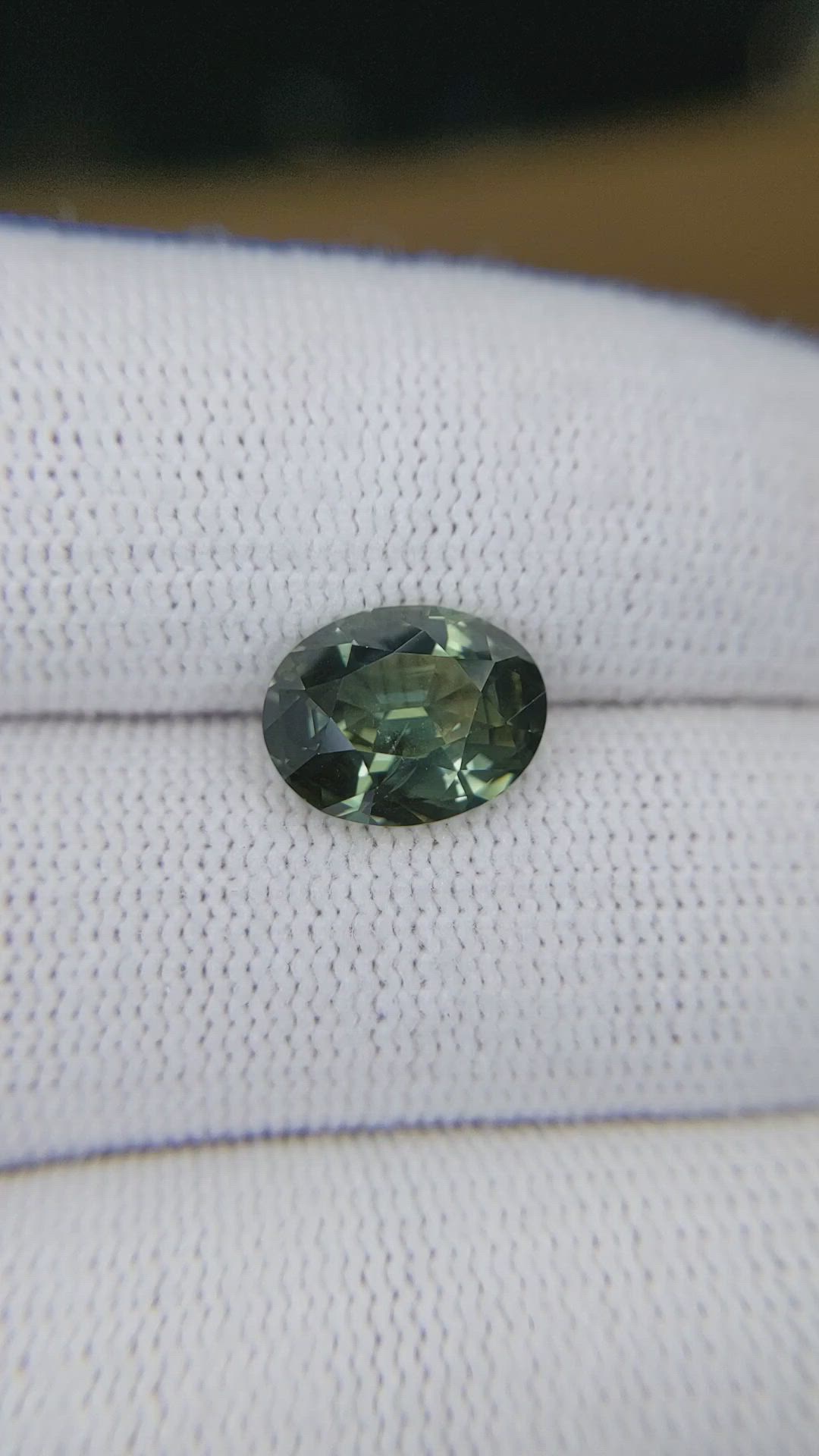 3.54 Ct. Bluish Green Sapphire from Madagascar Size Video