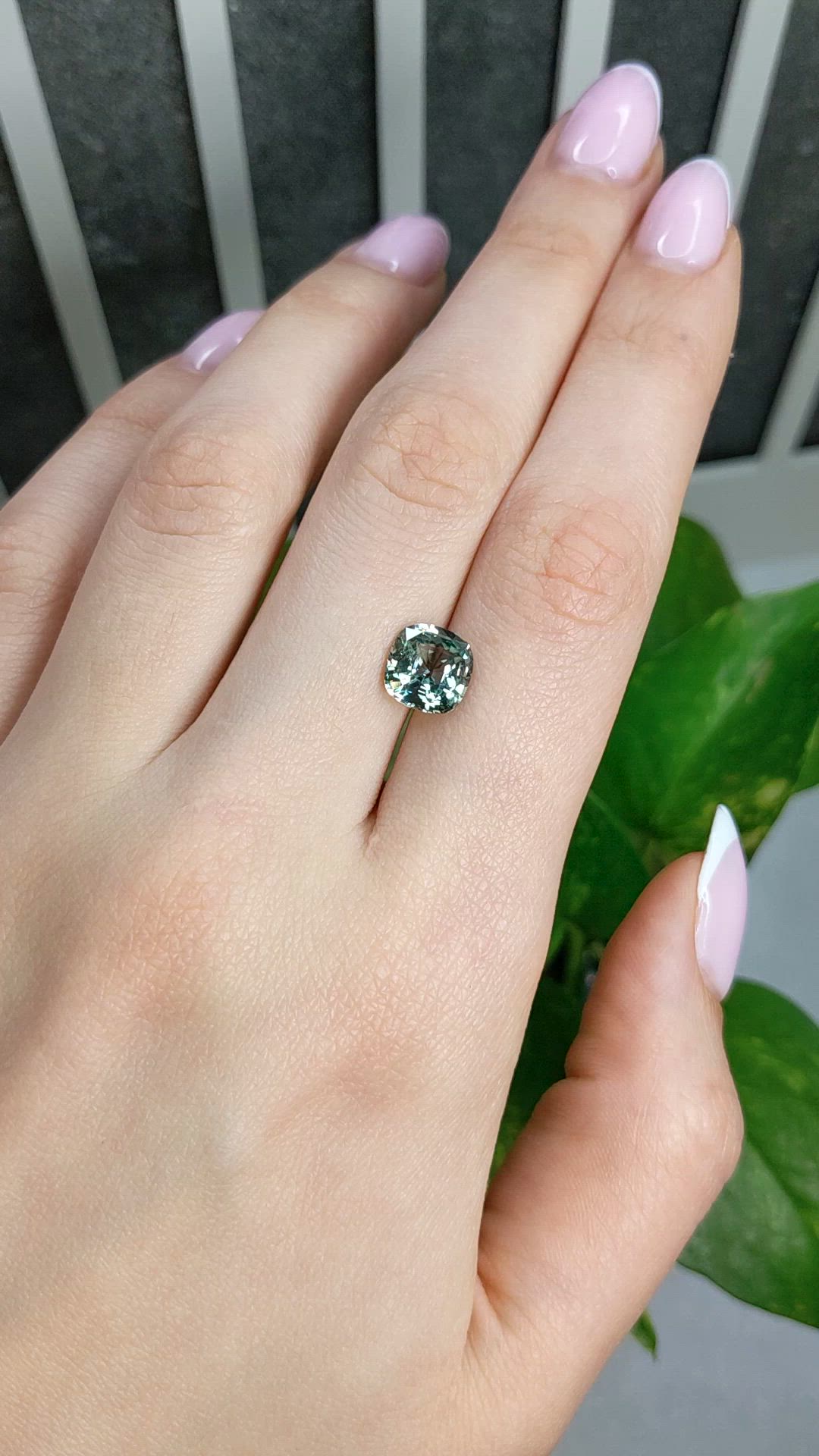 3.27 Ct. Bluish Green Sapphire from Ceylon (Sri Lanka) Size Video
