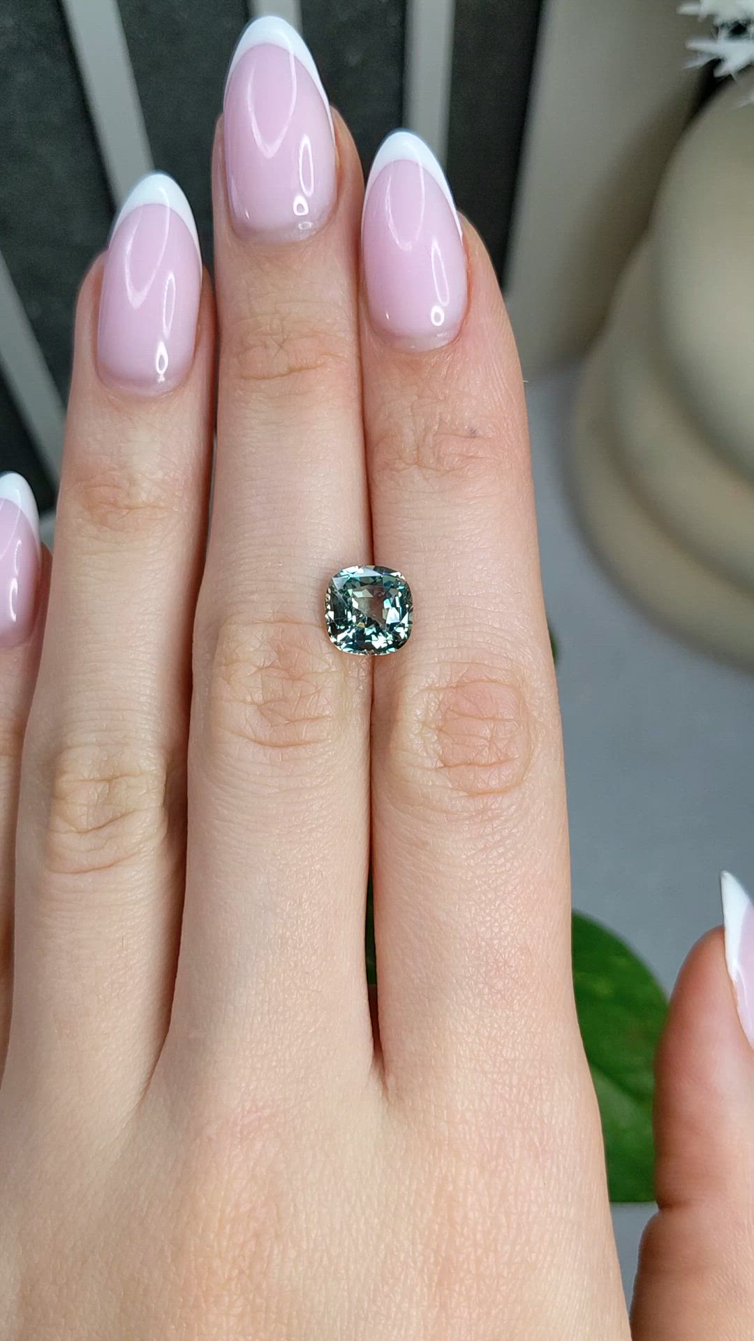 3.27 Ct. Bluish Green Sapphire from Ceylon (Sri Lanka) Size Video