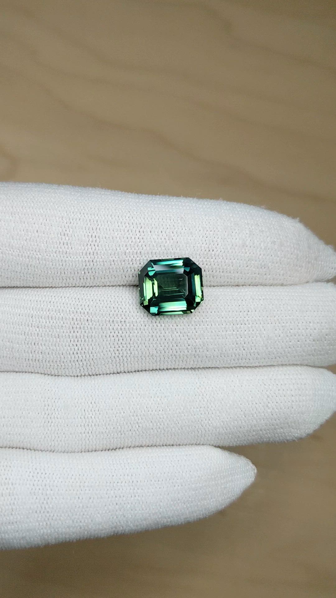 8.06 Ct. Bluish Green Sapphire from Madagascar Size Video