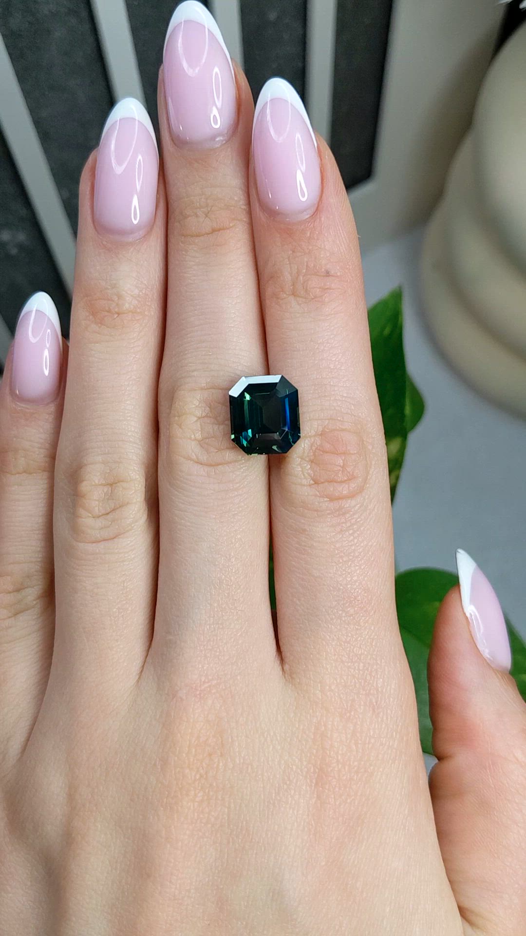 8.06 Ct. Bluish Green Sapphire from Madagascar Size Video