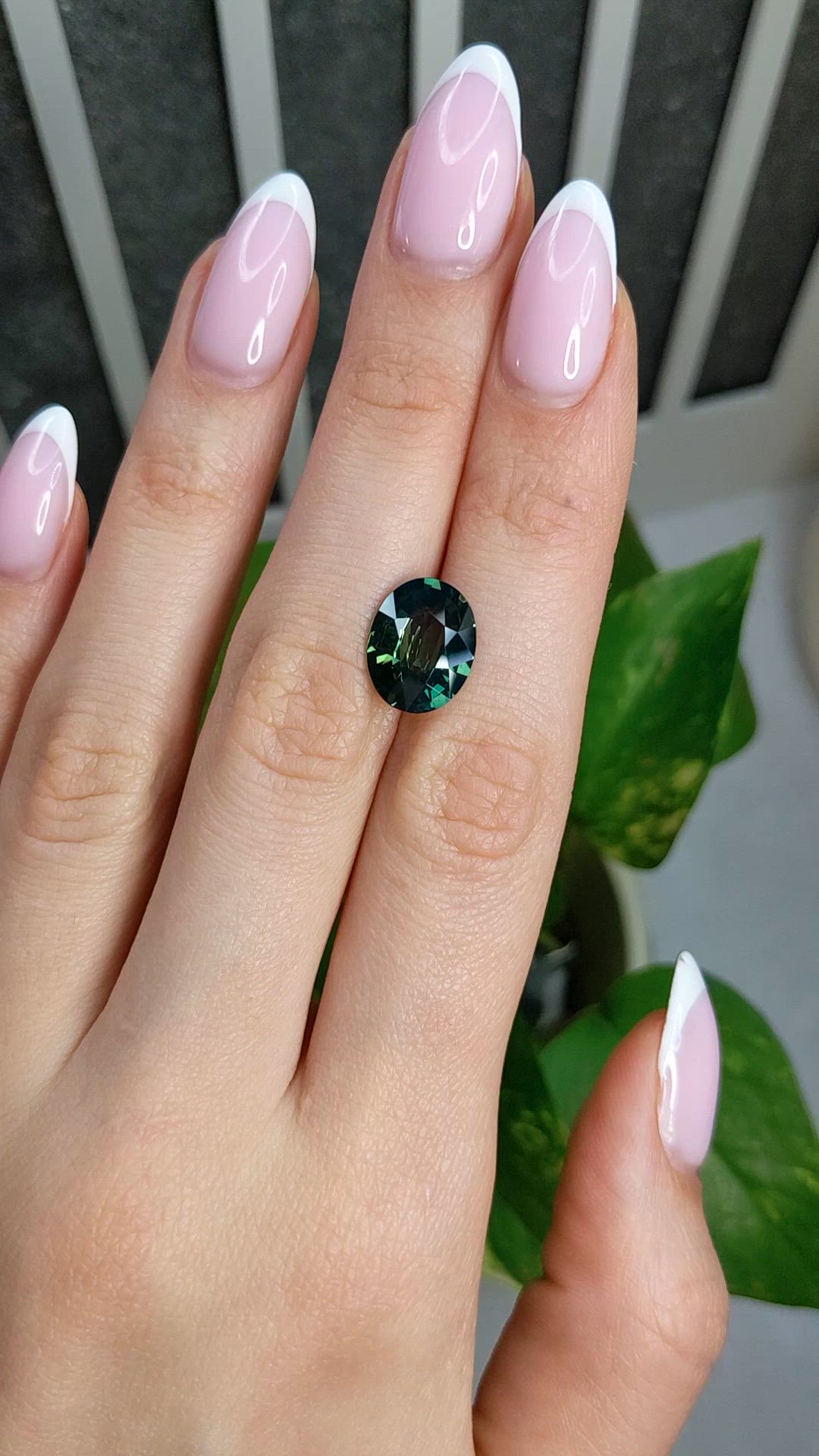 5.48 Ct. Bluish Green Sapphire from Madagascar Size Video