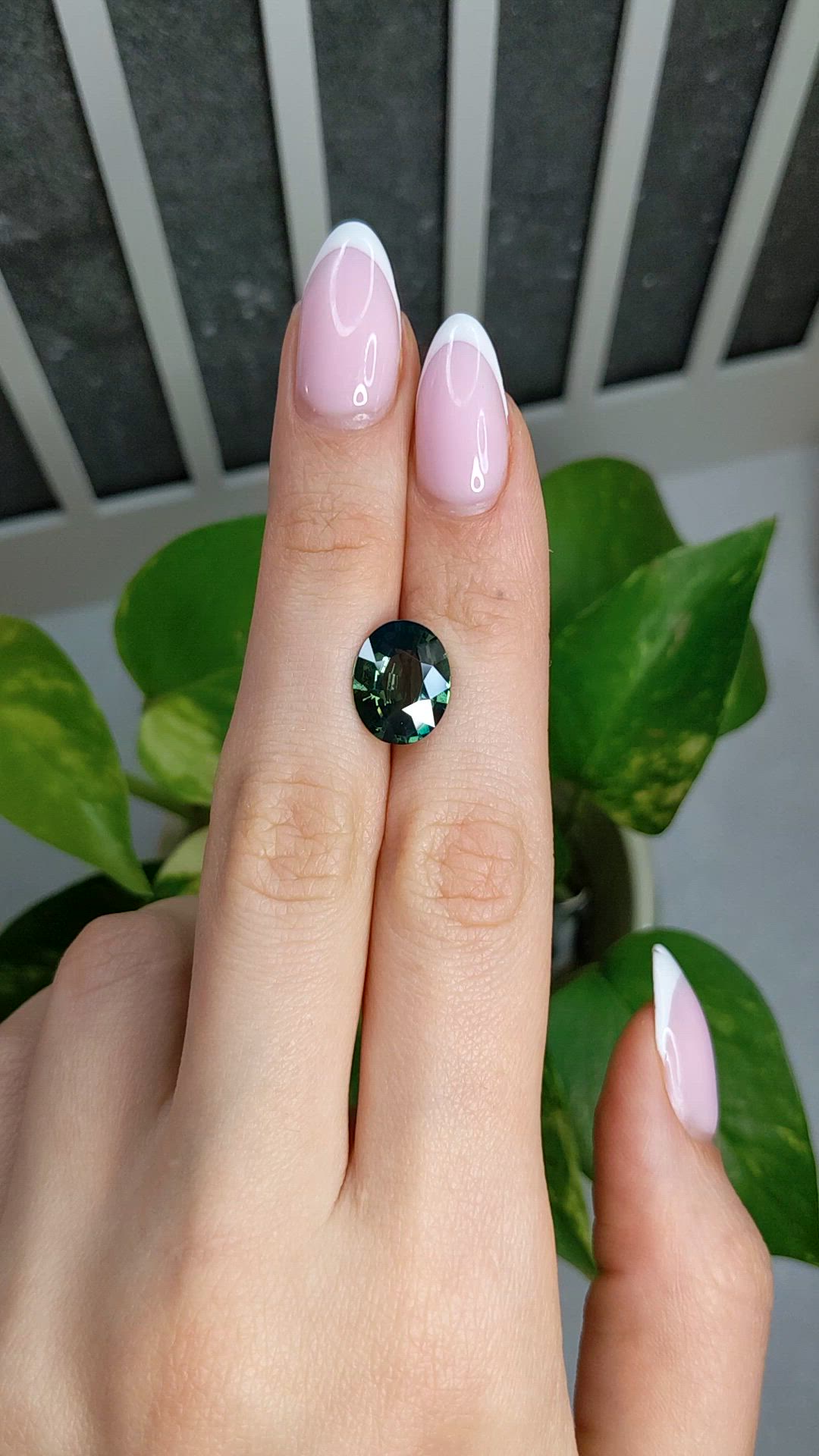 5.48 Ct. Bluish Green Sapphire from Madagascar Size Video