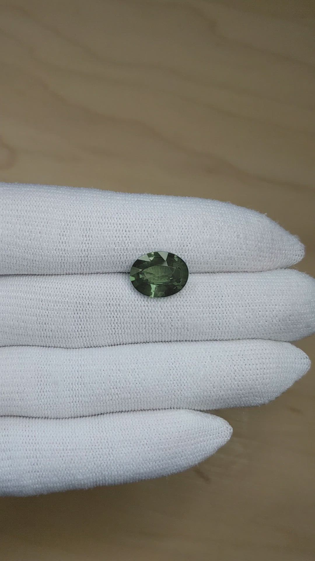 5.48 Ct. Bluish Green Sapphire from Madagascar Size Video