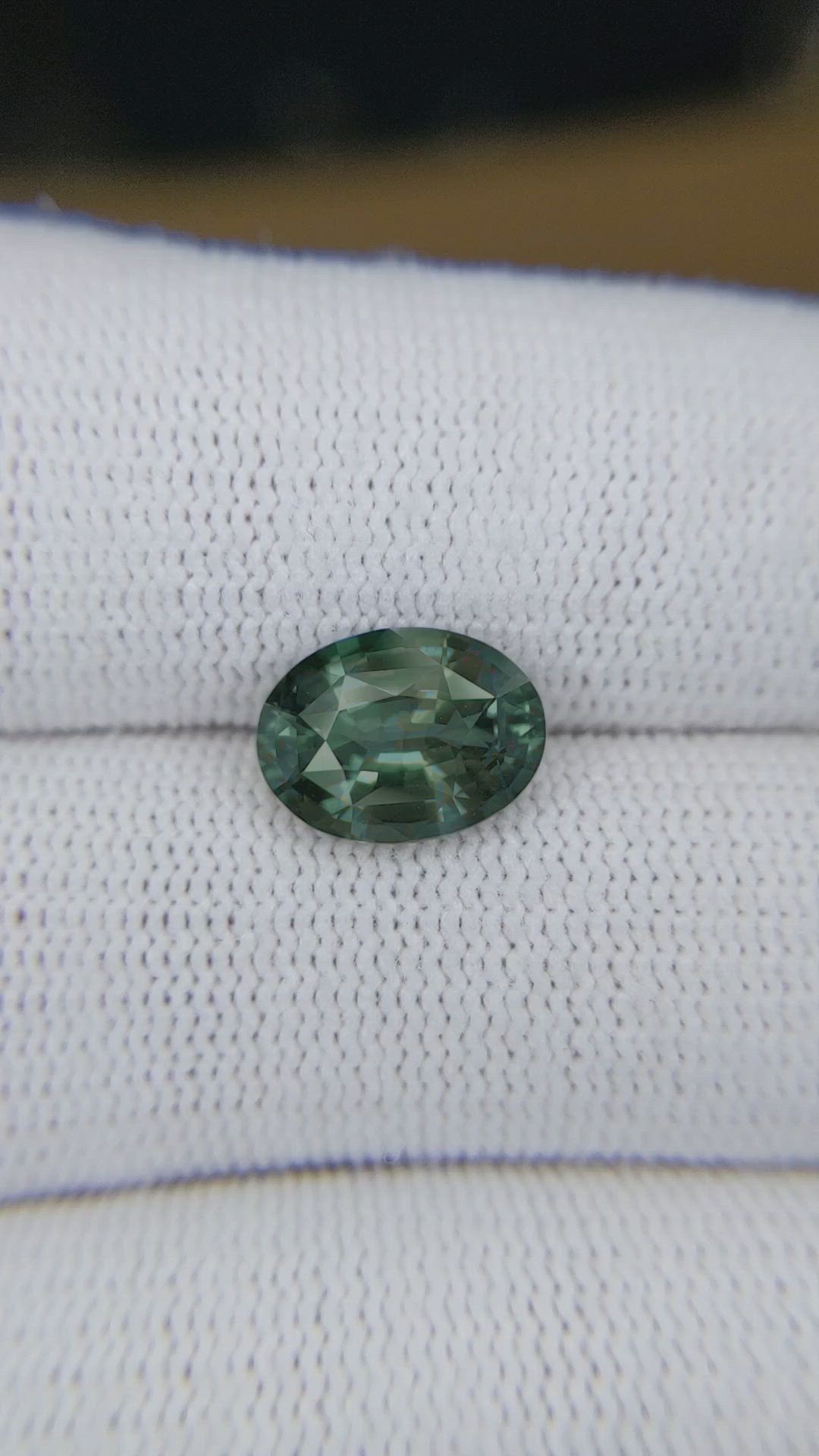 3.21 Ct. Bluish Green Sapphire from Madagascar Size Video