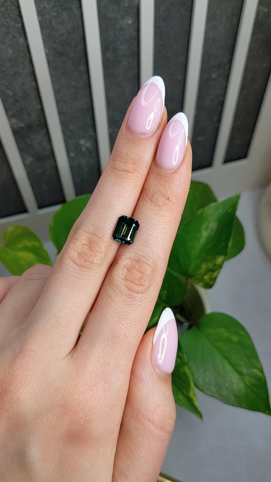 3.19 Ct. Bluish Green Sapphire from Madagascar Size Video