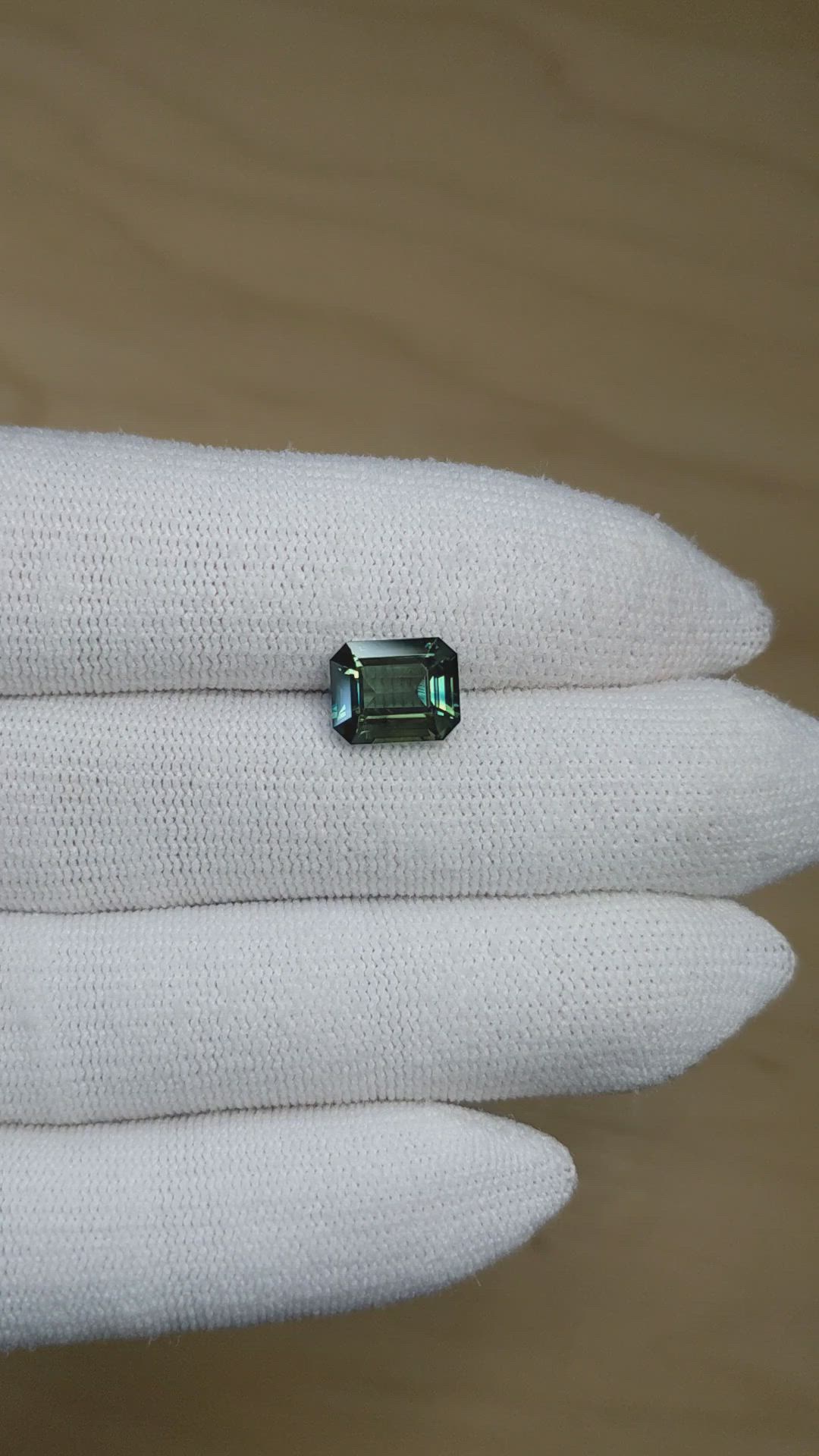 3.19 Ct. Bluish Green Sapphire from Madagascar Size Video