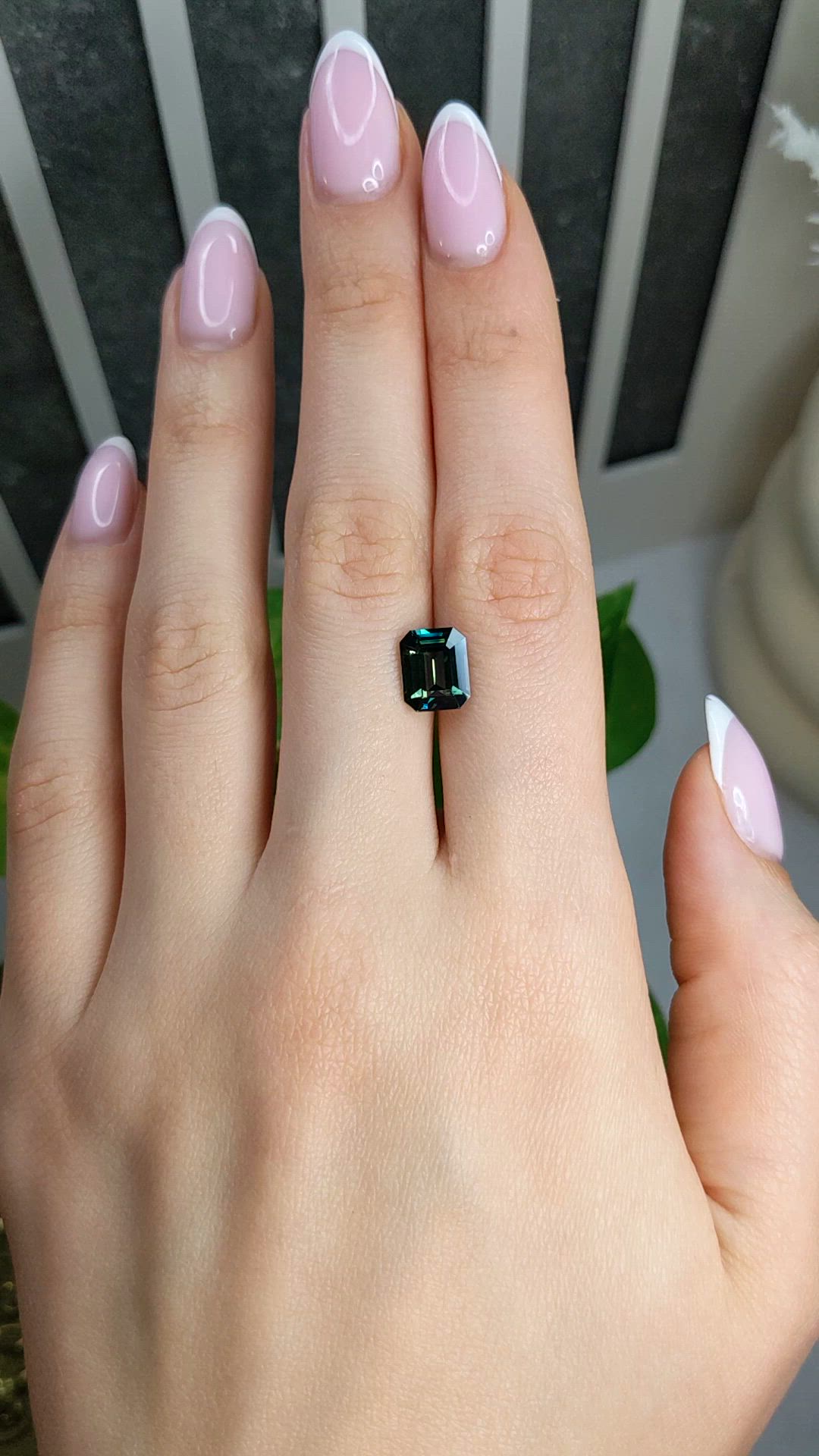 3.19 Ct. Bluish Green Sapphire from Madagascar Size Video