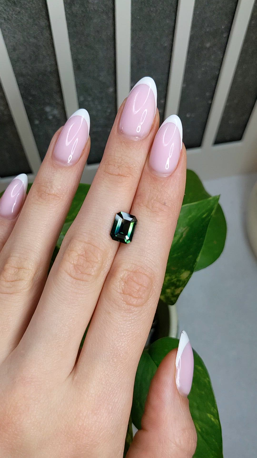 3.23 Ct. Bluish Green Sapphire from Madagascar Size Video