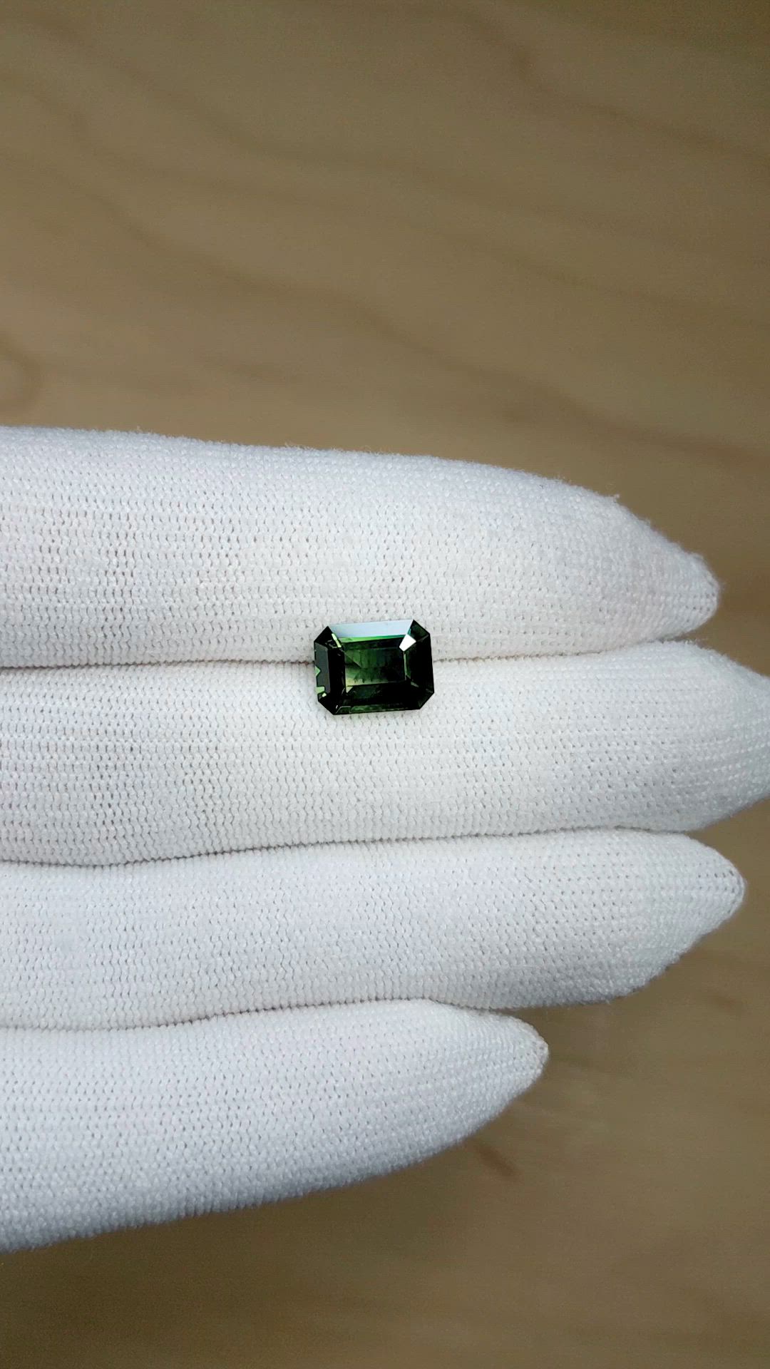 3.23 Ct. Bluish Green Sapphire from Madagascar Size Video