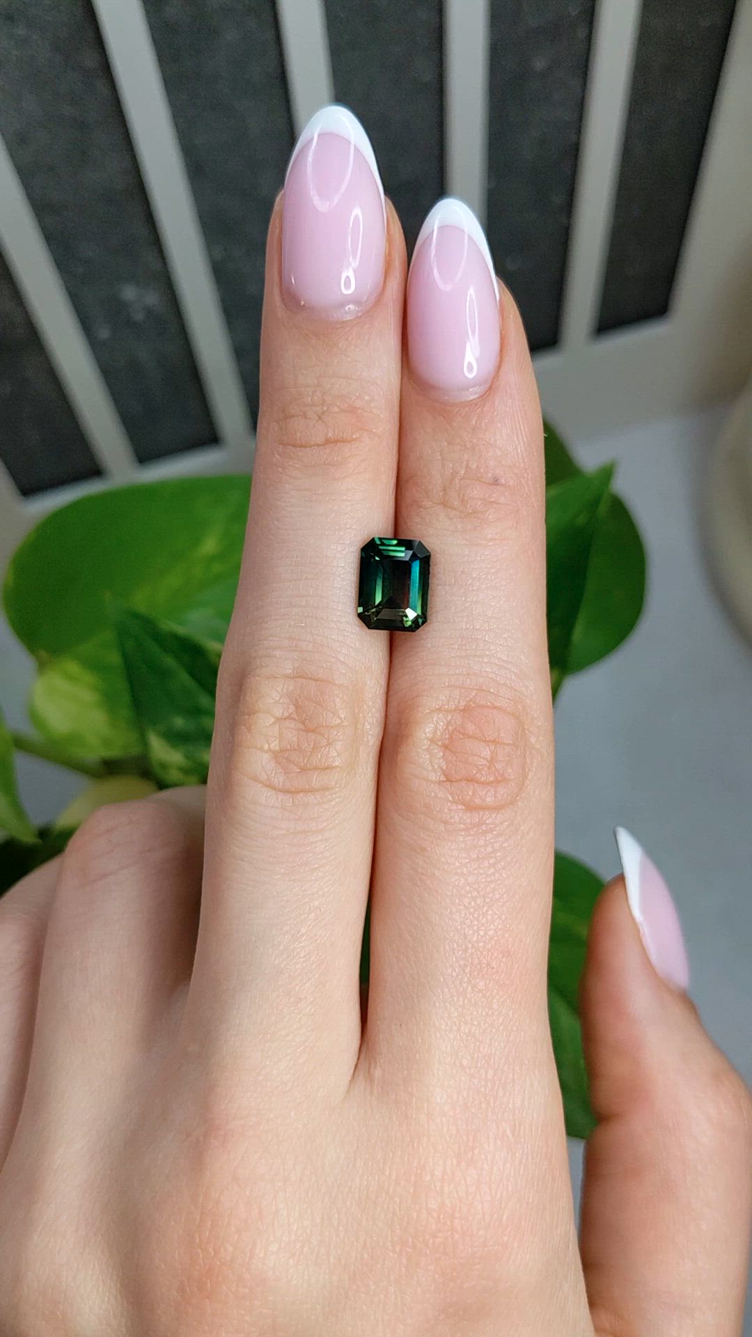 3.23 Ct. Bluish Green Sapphire from Madagascar Size Video