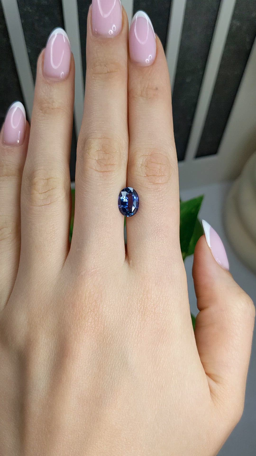2.87 Ct. Purplish Blue Sapphire from Ceylon (Sri Lanka) Size Video