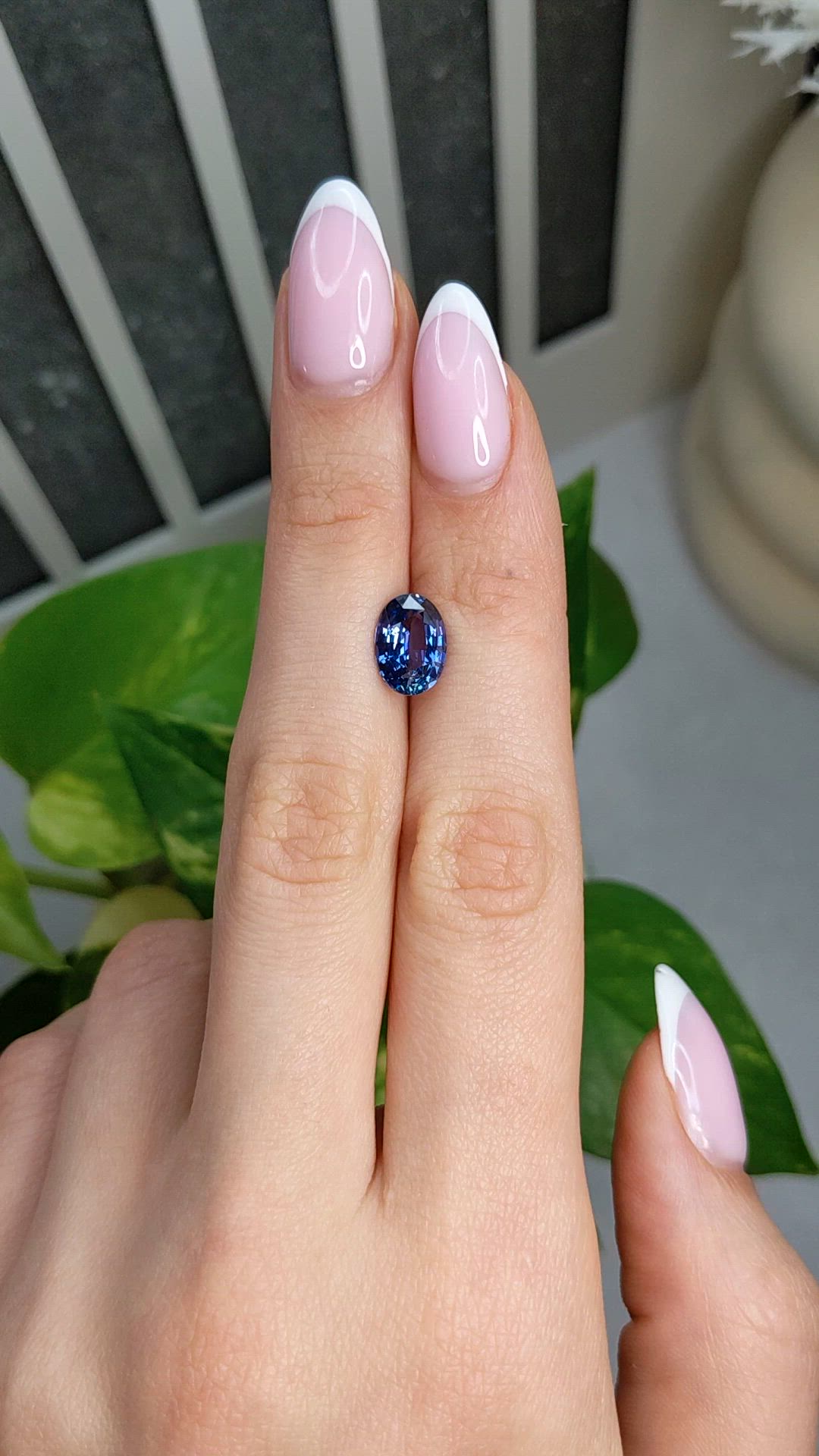 2.87 Ct. Purplish Blue Sapphire from Ceylon (Sri Lanka) Size Video