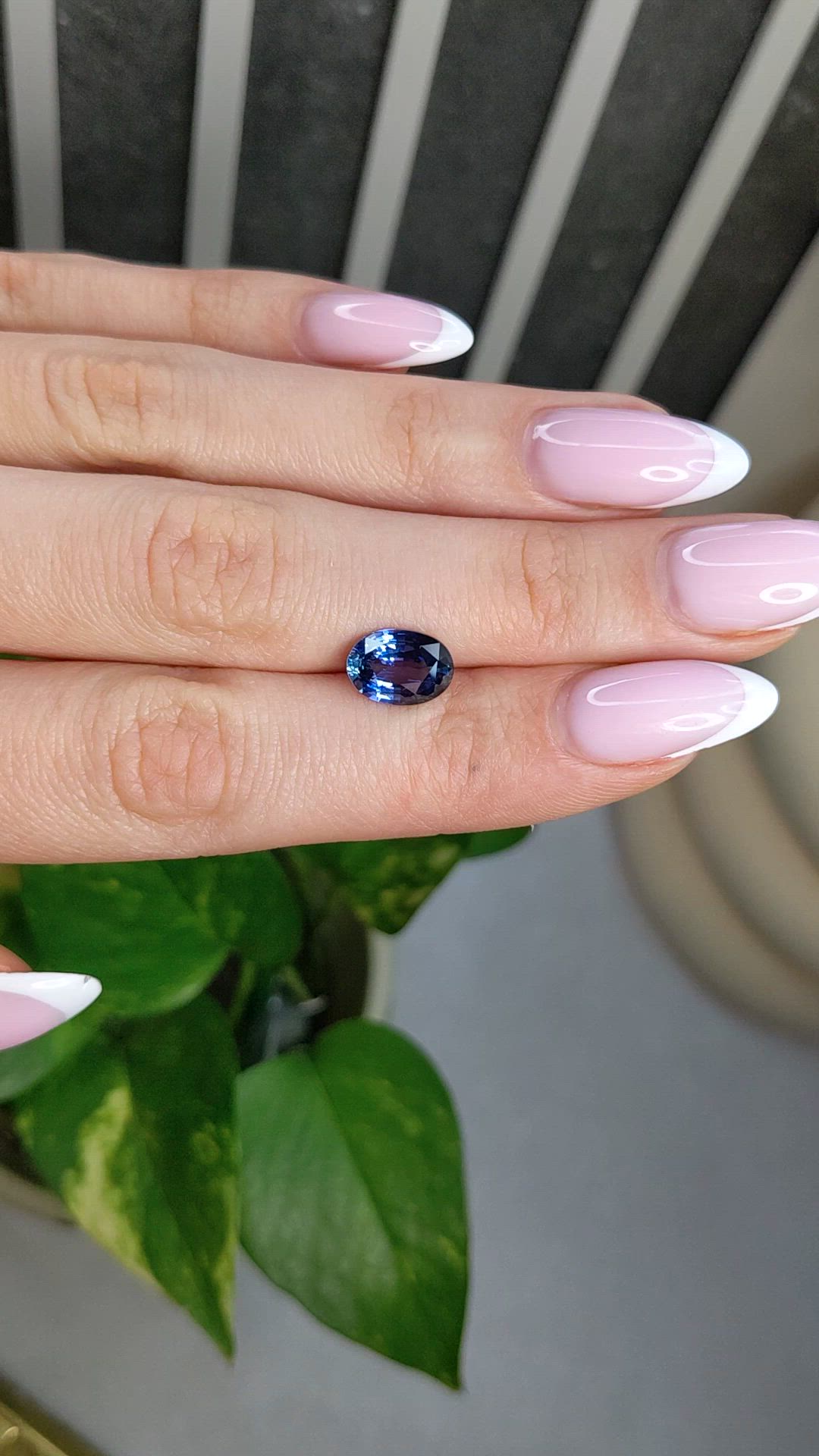 2.87 Ct. Purplish Blue Sapphire from Ceylon (Sri Lanka) Size Video
