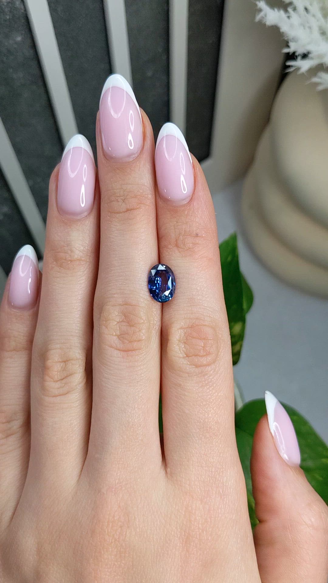 2.87 Ct. Purplish Blue Sapphire from Ceylon (Sri Lanka) Size Video