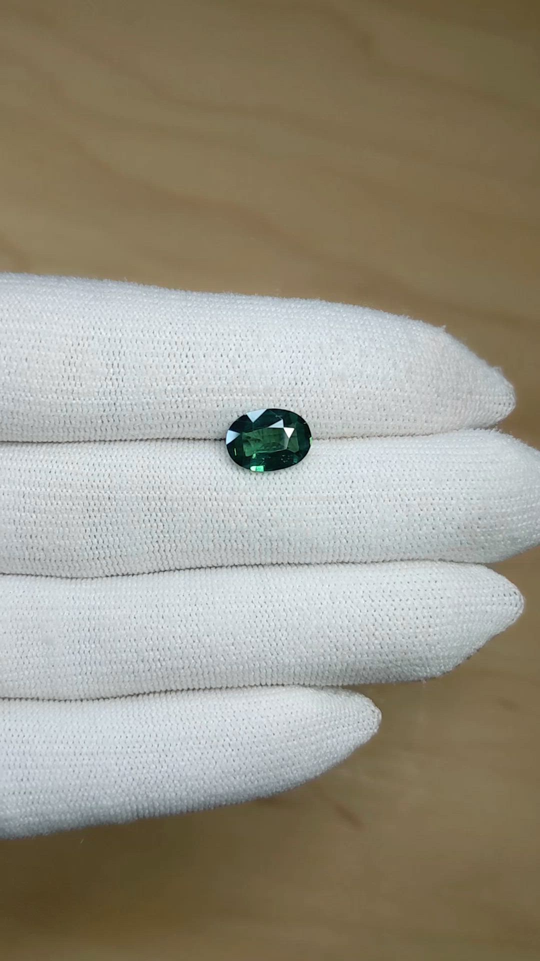 2.57 Ct. Bluish Green Sapphire from Madagascar Size Video