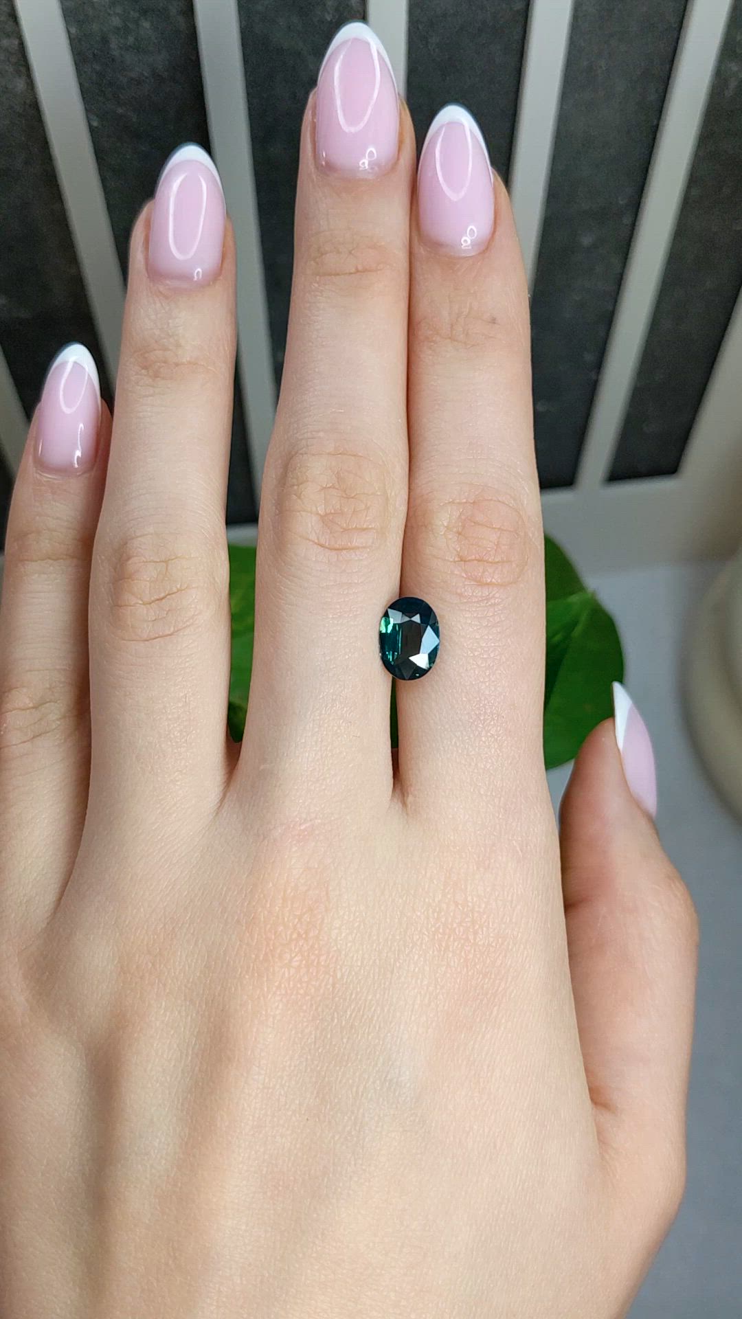 2.57 Ct. Bluish Green Sapphire from Madagascar Size Video