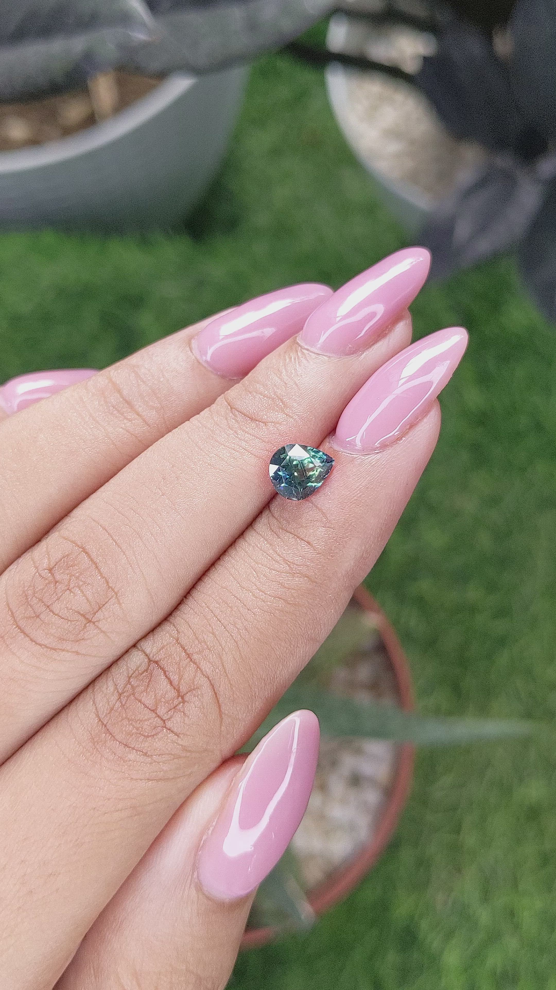 1.35 Ct. Bluish Green Sapphire from Africa Size Video