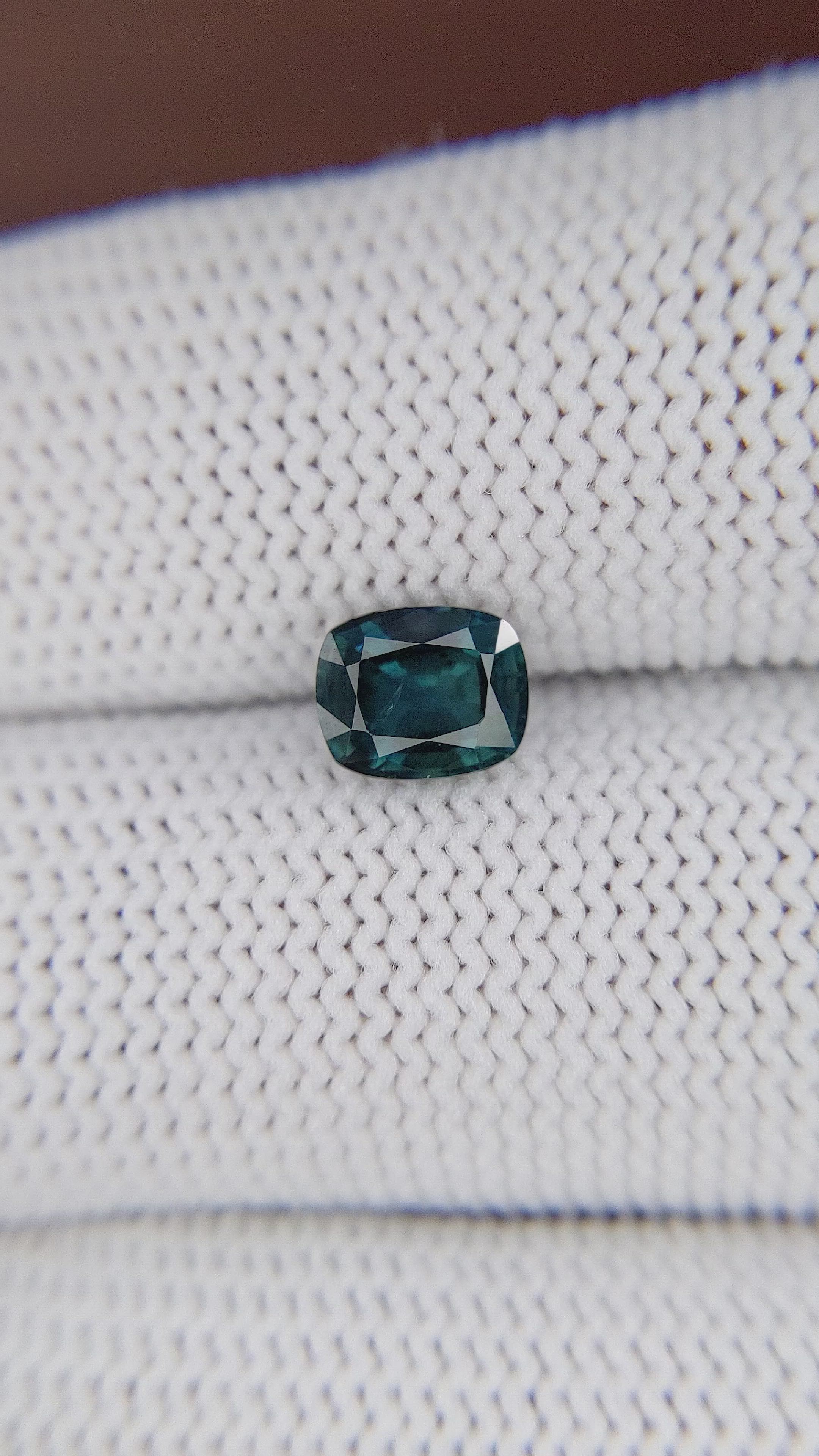 1.31 Ct. Greenish Blue Sapphire from Africa Size Video