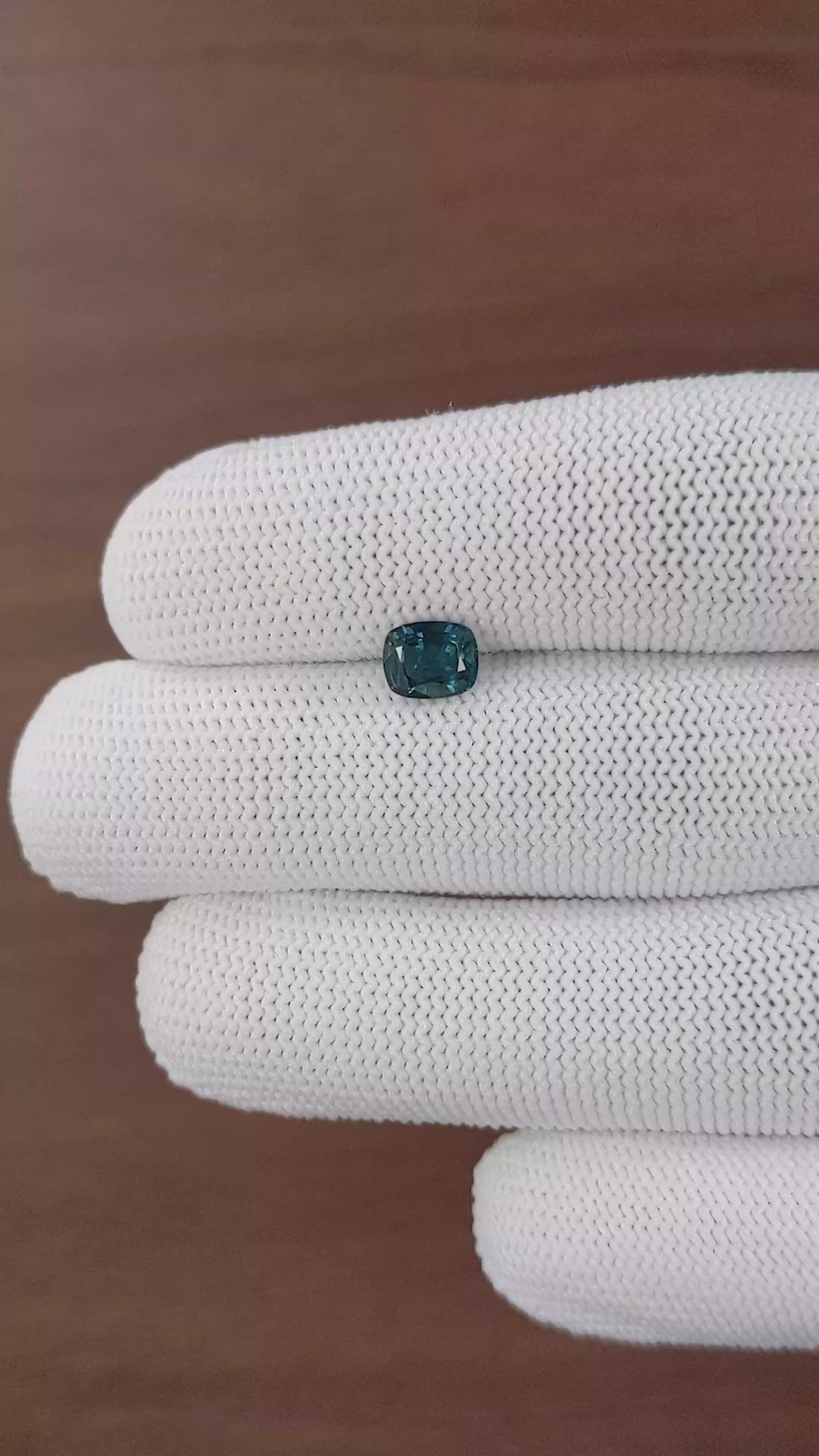 1.31 Ct. Greenish Blue Sapphire from Africa Size Video
