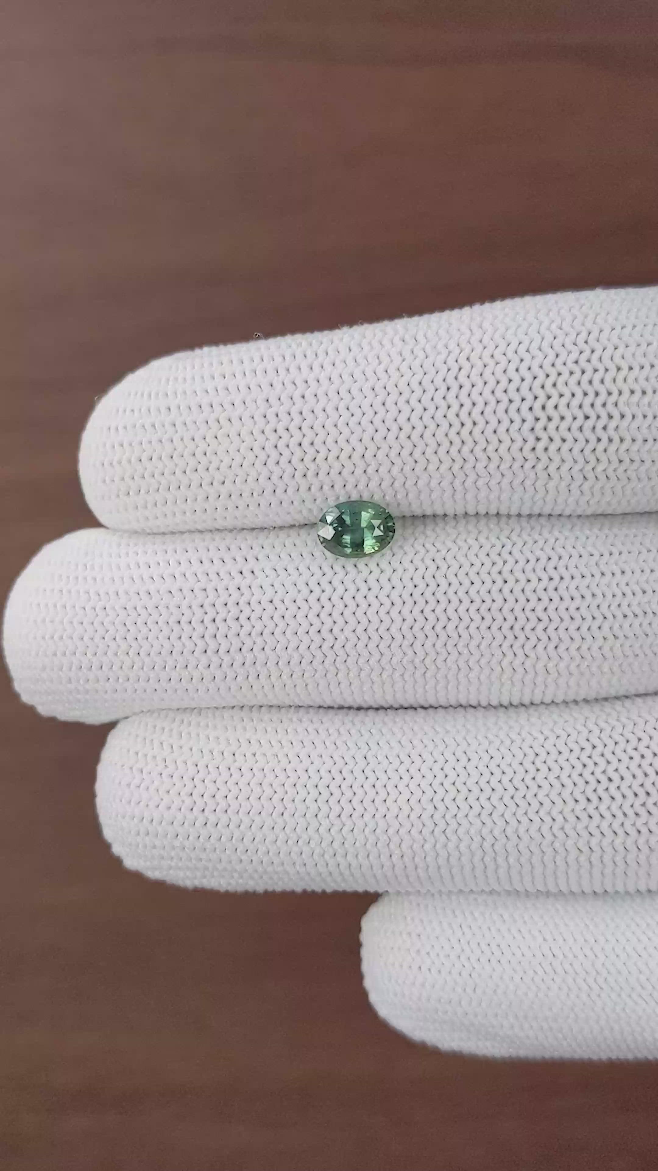 1.04 Ct. Bluish Green Sapphire from Africa Size Video