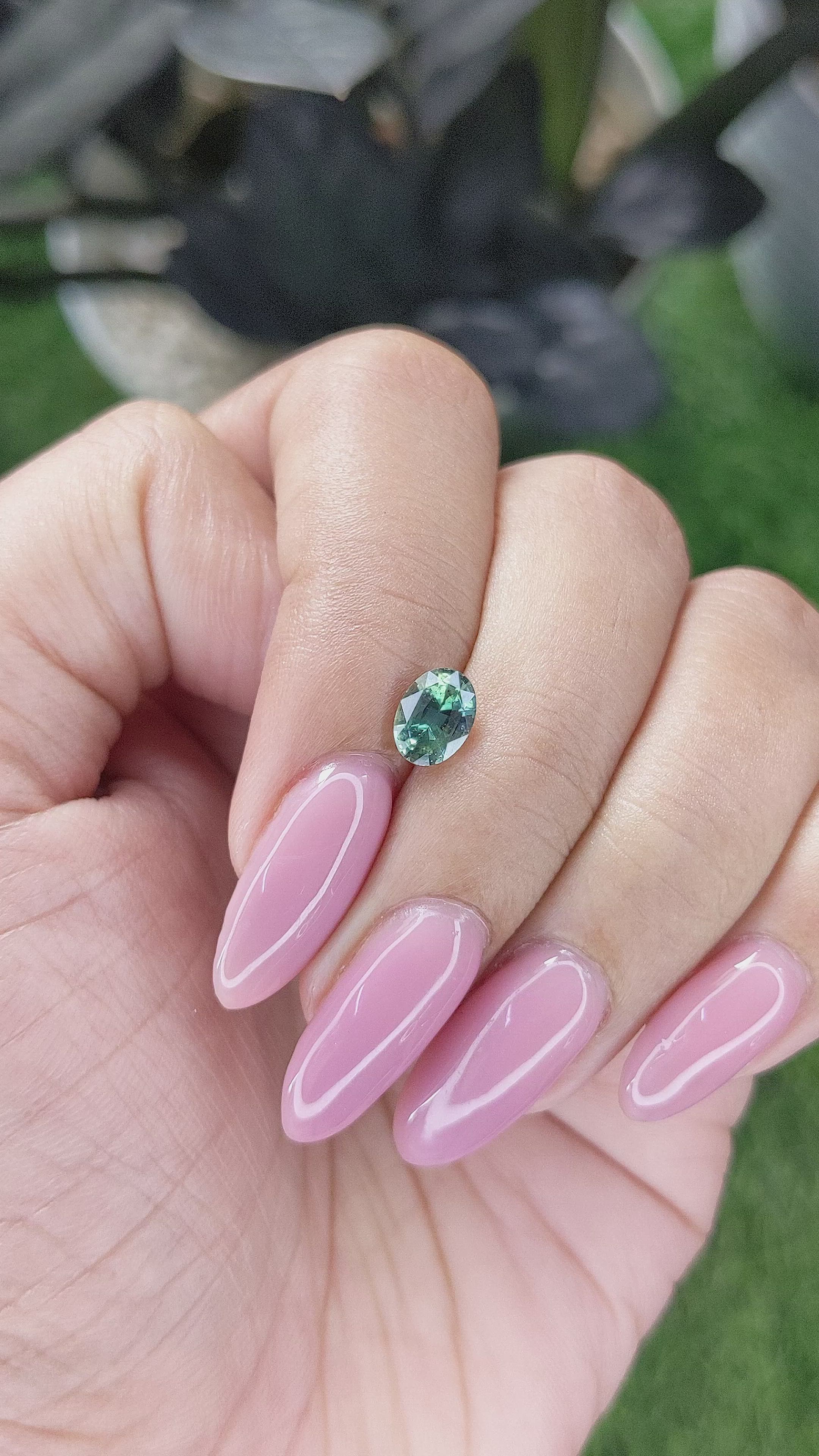 1.04 Ct. Bluish Green Sapphire from Africa Size Video
