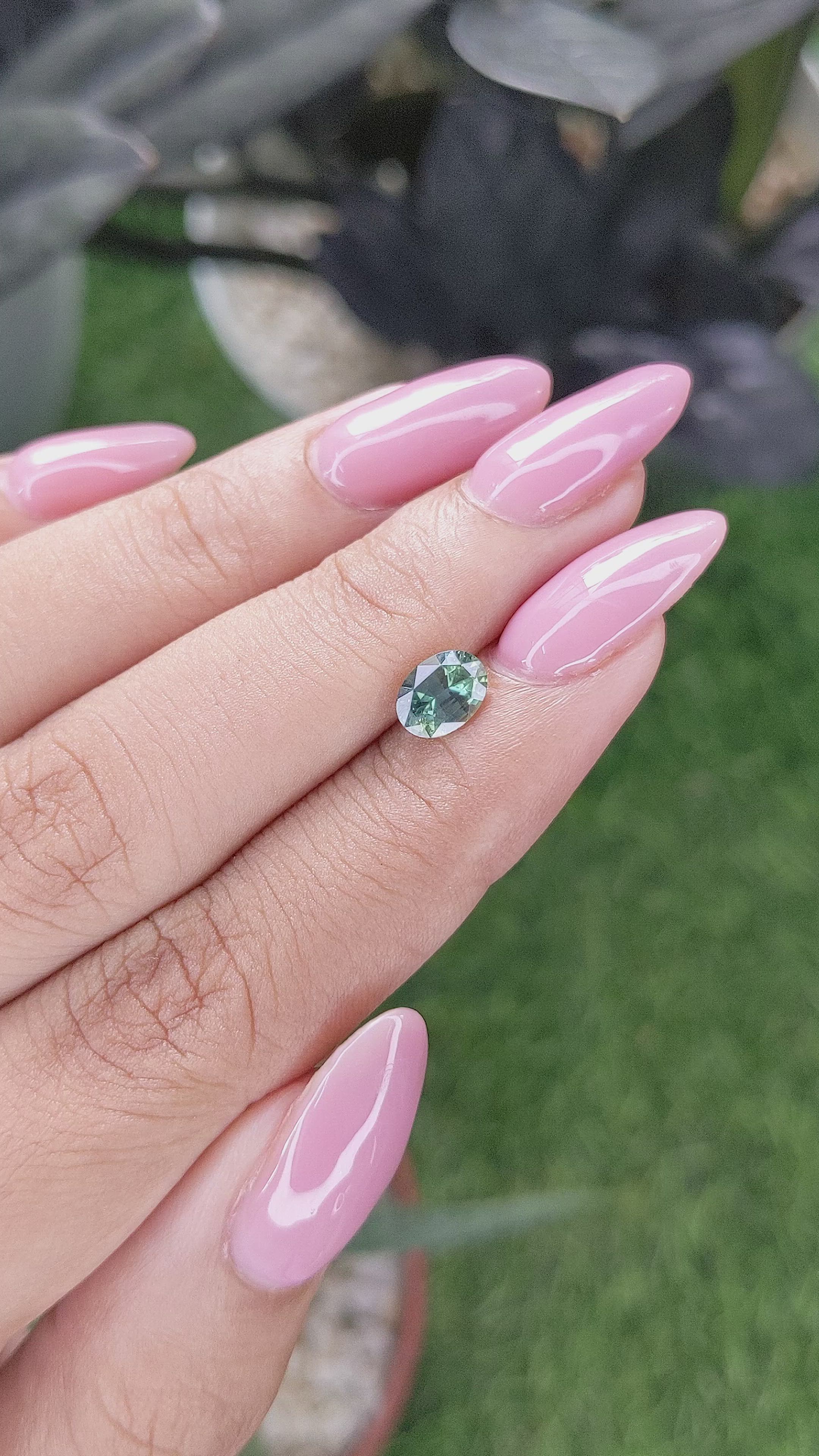 1.04 Ct. Bluish Green Sapphire from Africa Size Video