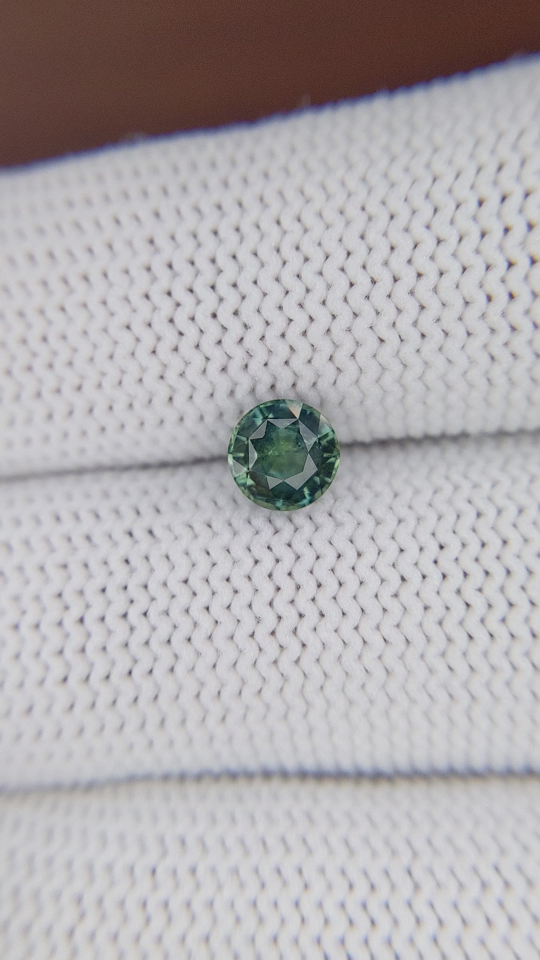 1.00 Ct. Greenish Blue Sapphire from Africa Size Video