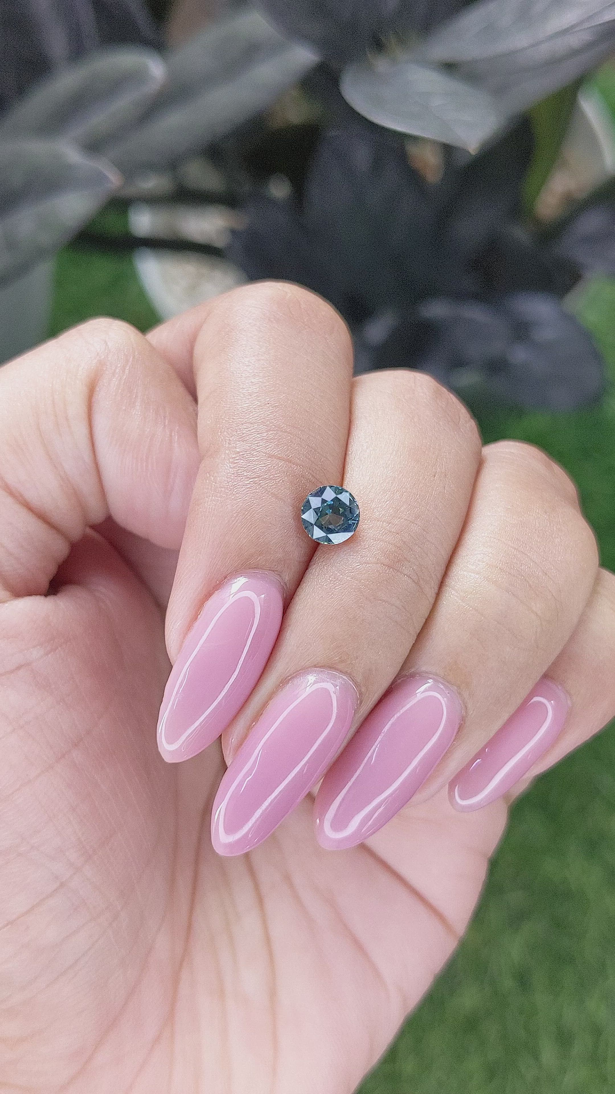 1.00 Ct. Greenish Blue Sapphire from Africa Size Video