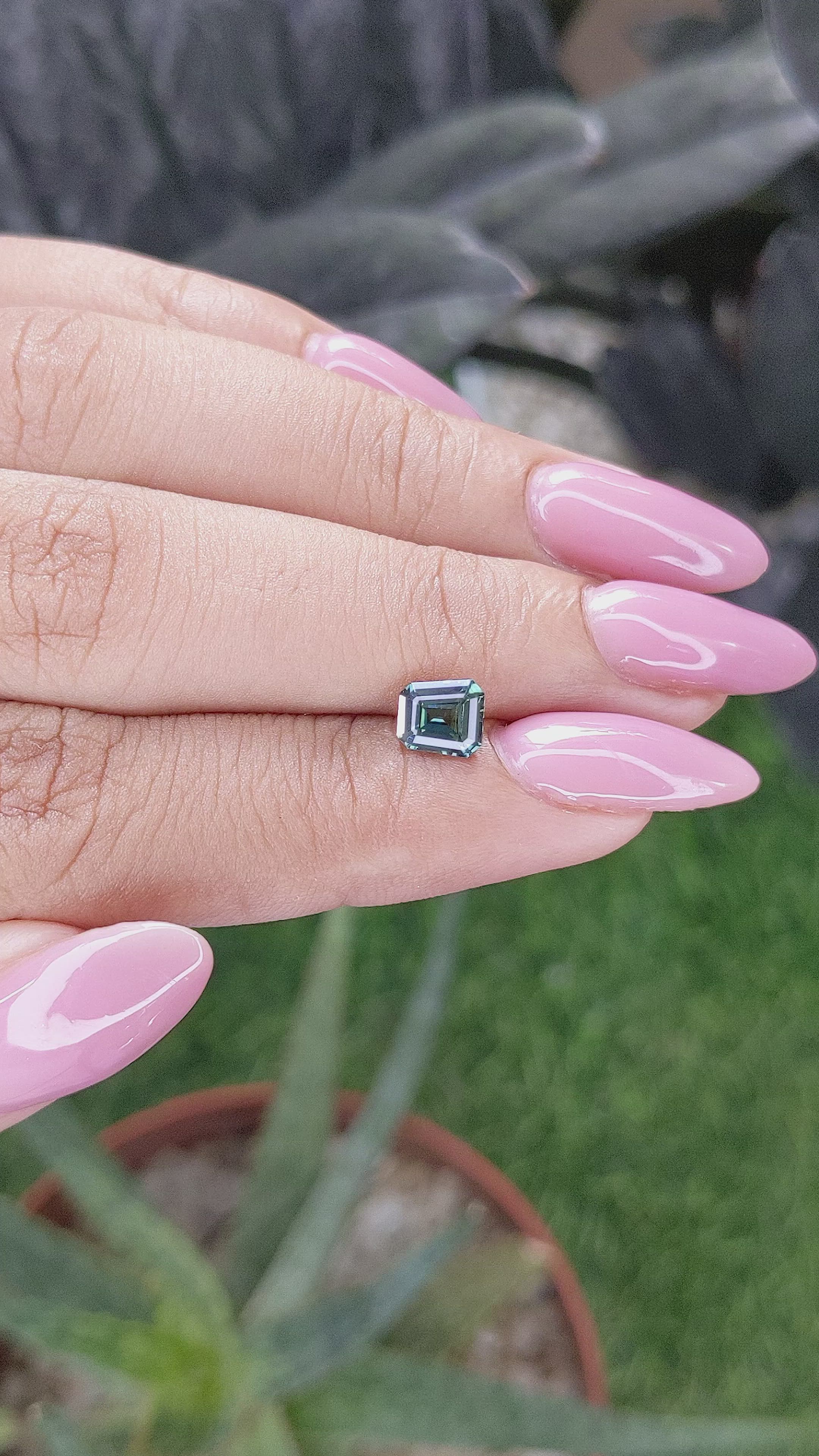 1.10 Ct. Bluish Green Sapphire from Africa Size Video