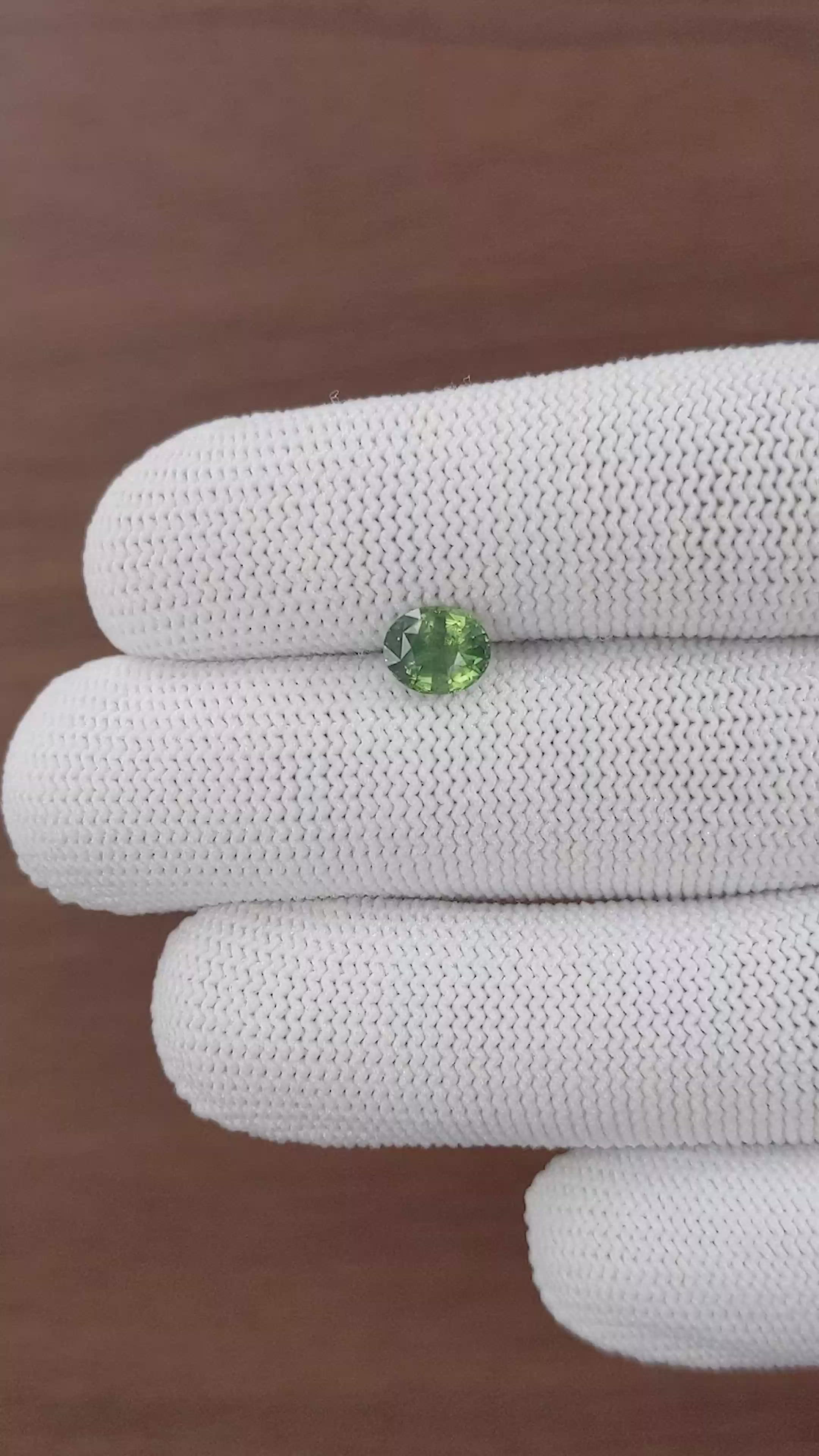 1.39 Ct. Yellowish Green Sapphire from Africa Size Video