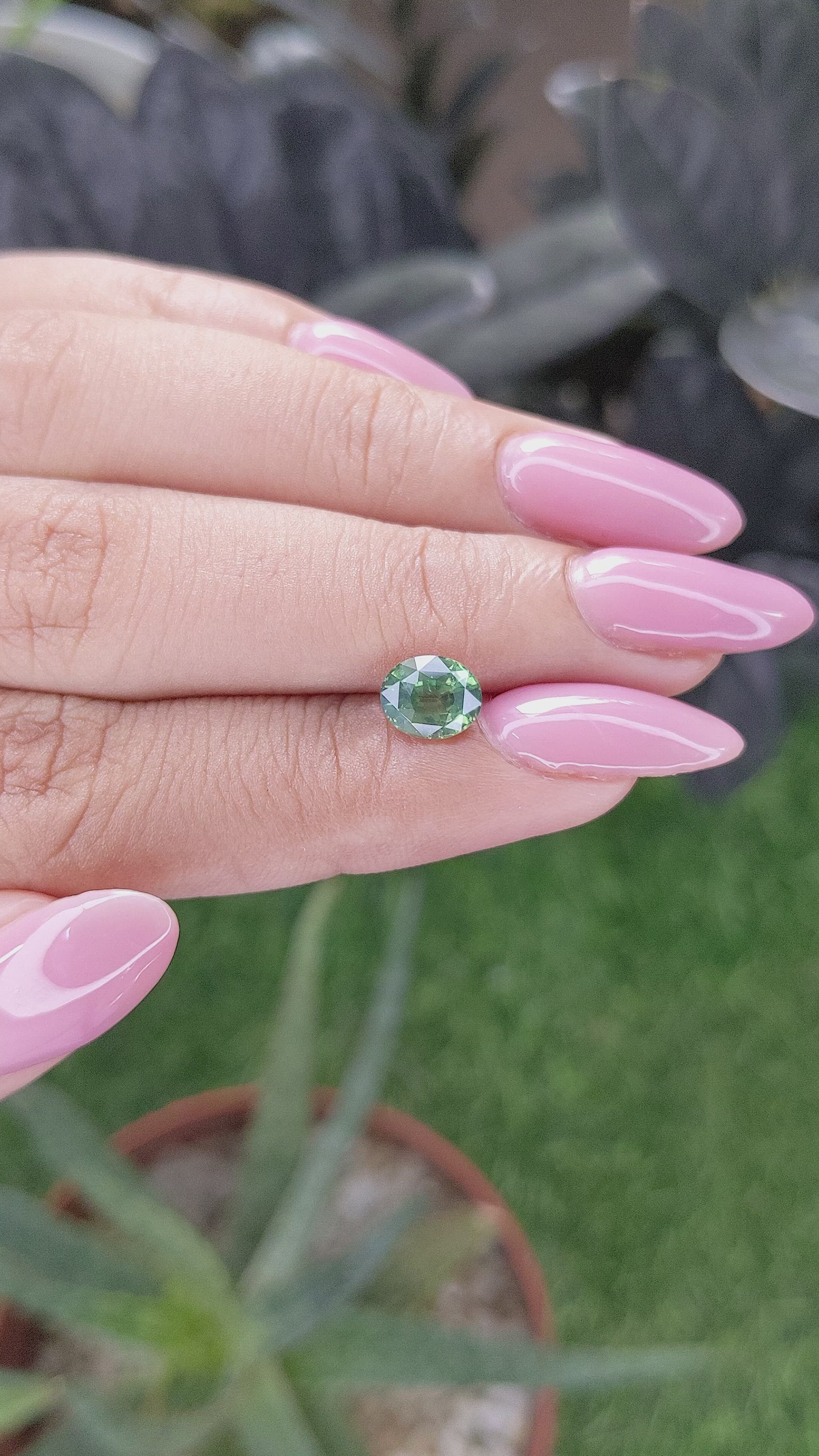 1.39 Ct. Yellowish Green Sapphire from Africa Size Video