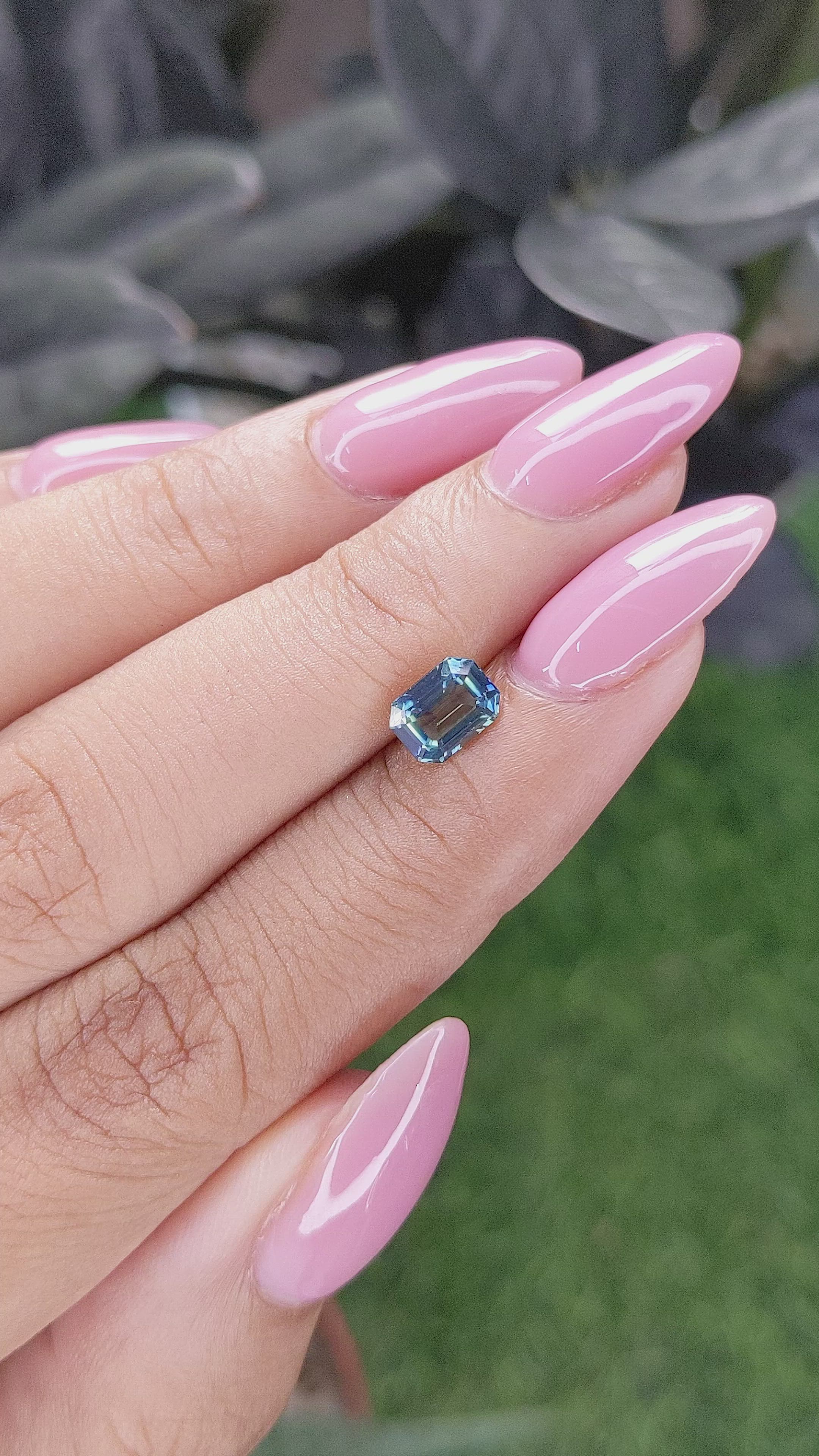 1.17 Ct. Greenish Blue Sapphire from Africa Size Video