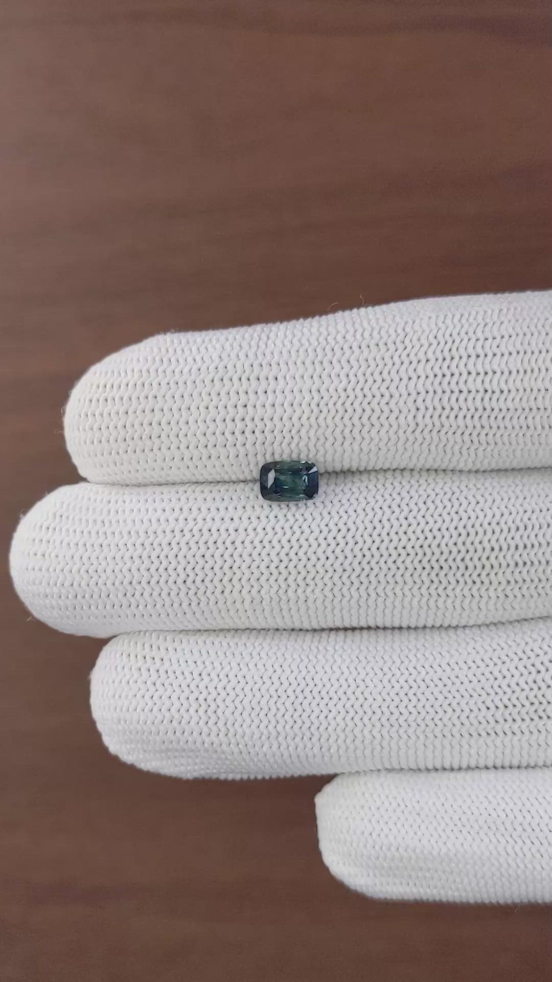1.07 Ct. Greenish Blue Sapphire from Madagascar Size Video