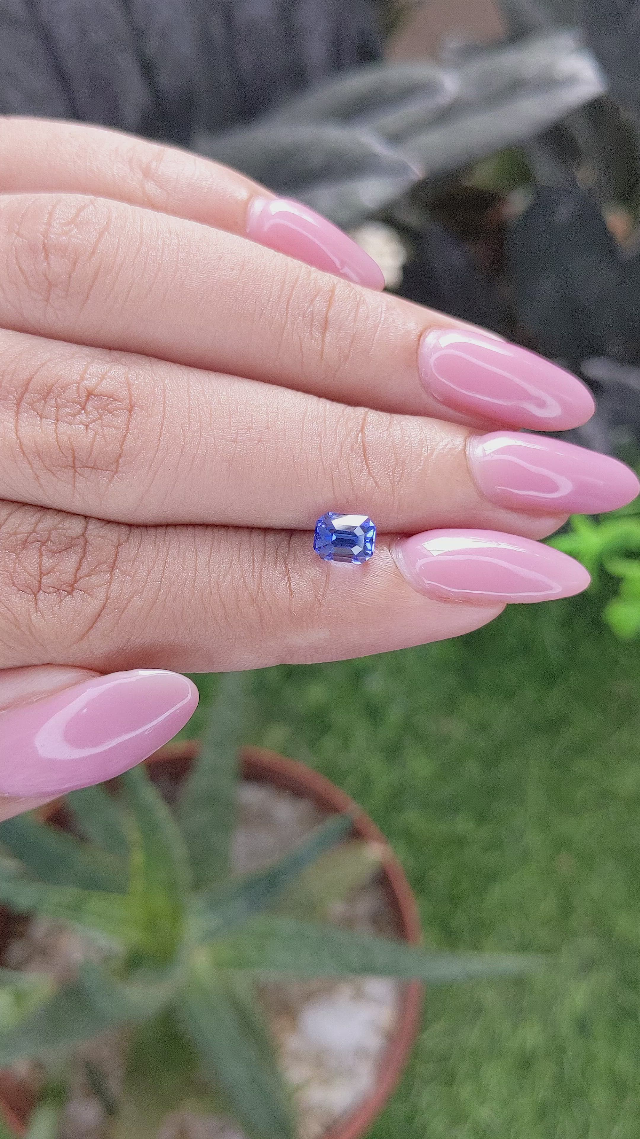 1.10 Ct. Blue Sapphire from Tanzania Size Video