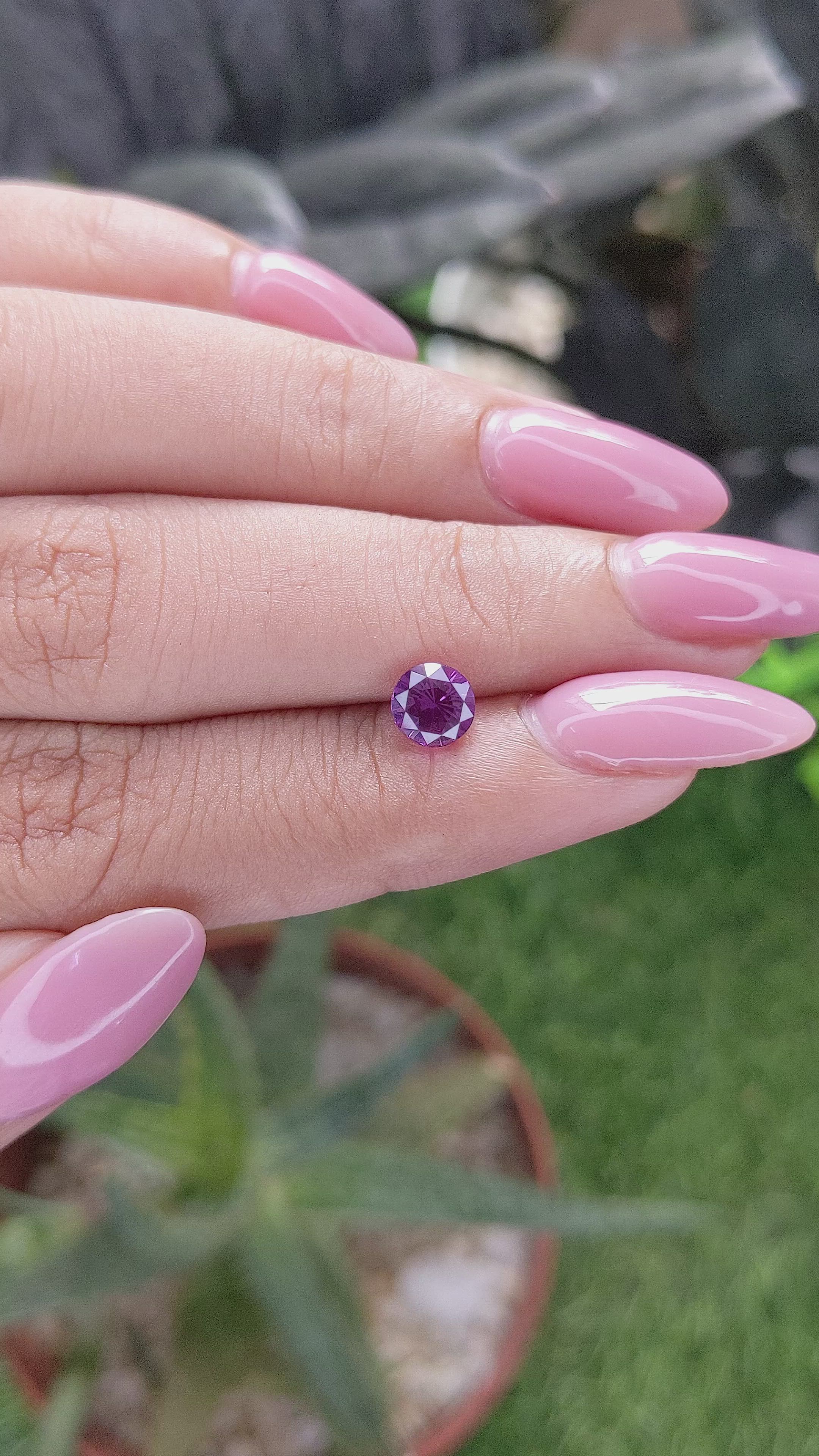1.02 Ct. Pinkish Purple Sapphire from Tanzania Size Video