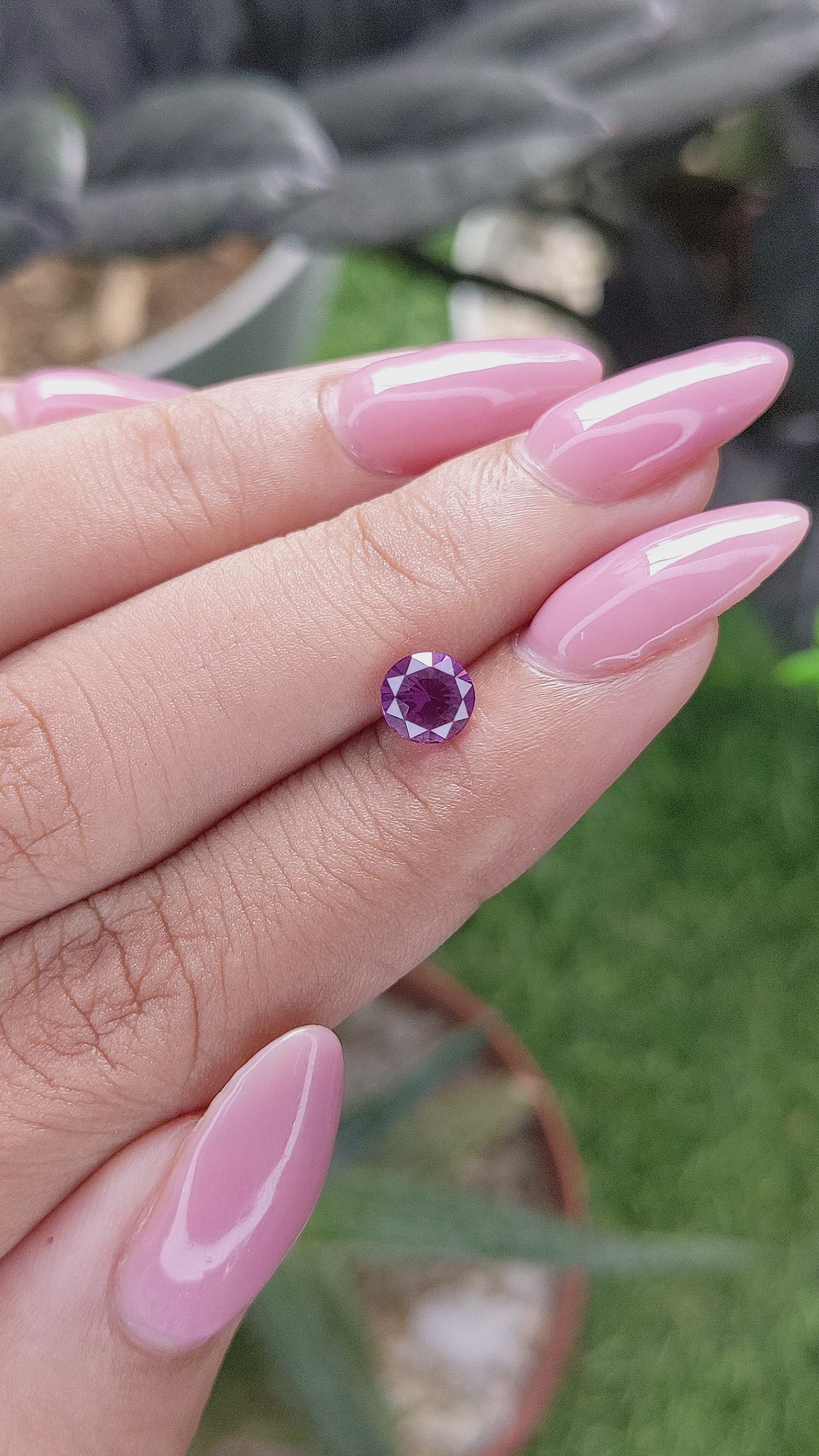 1.02 Ct. Pinkish Purple Sapphire from Tanzania Size Video
