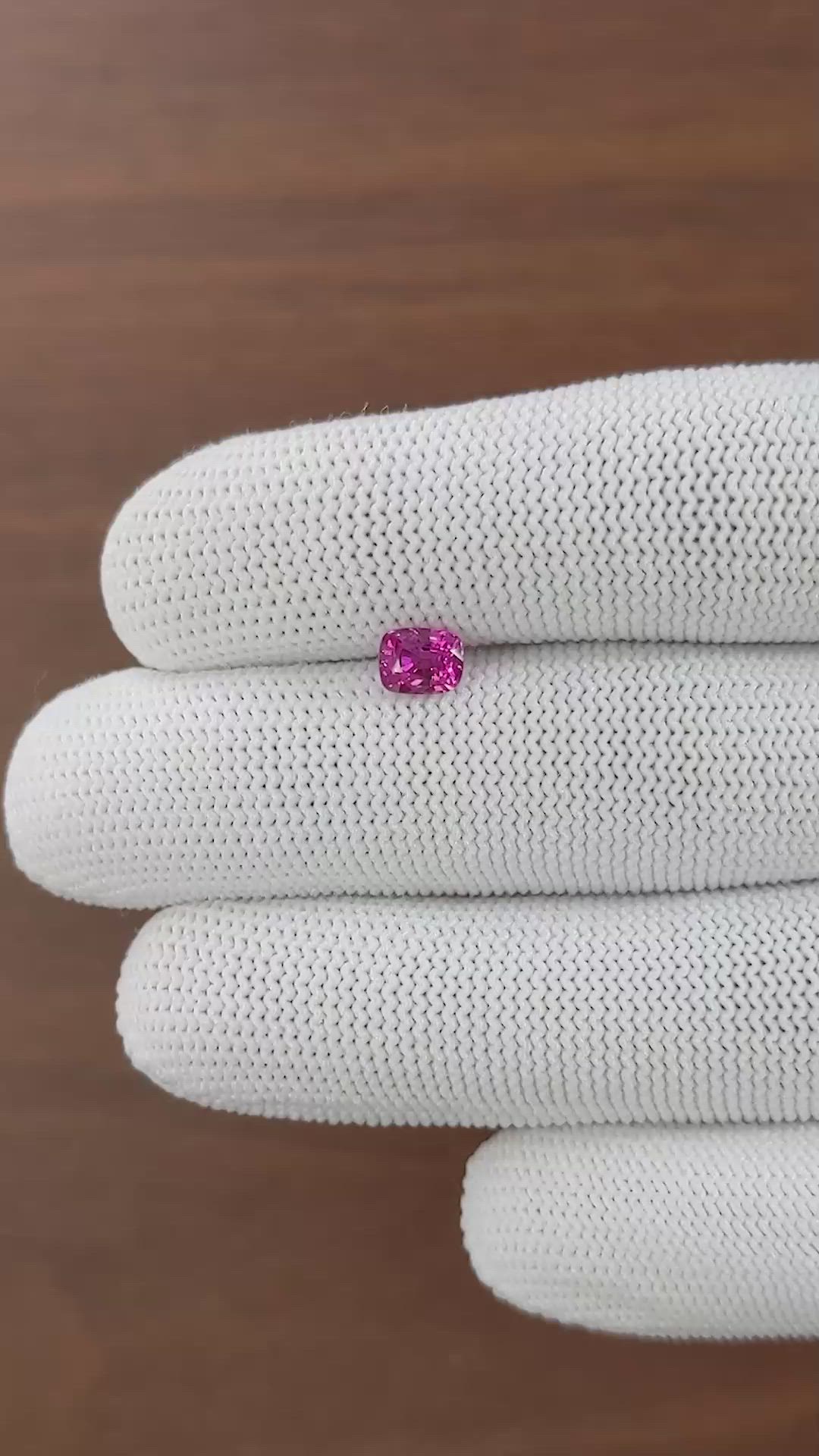 1.00 Ct. Purplish Pink Sapphire from Madagascar Size Video