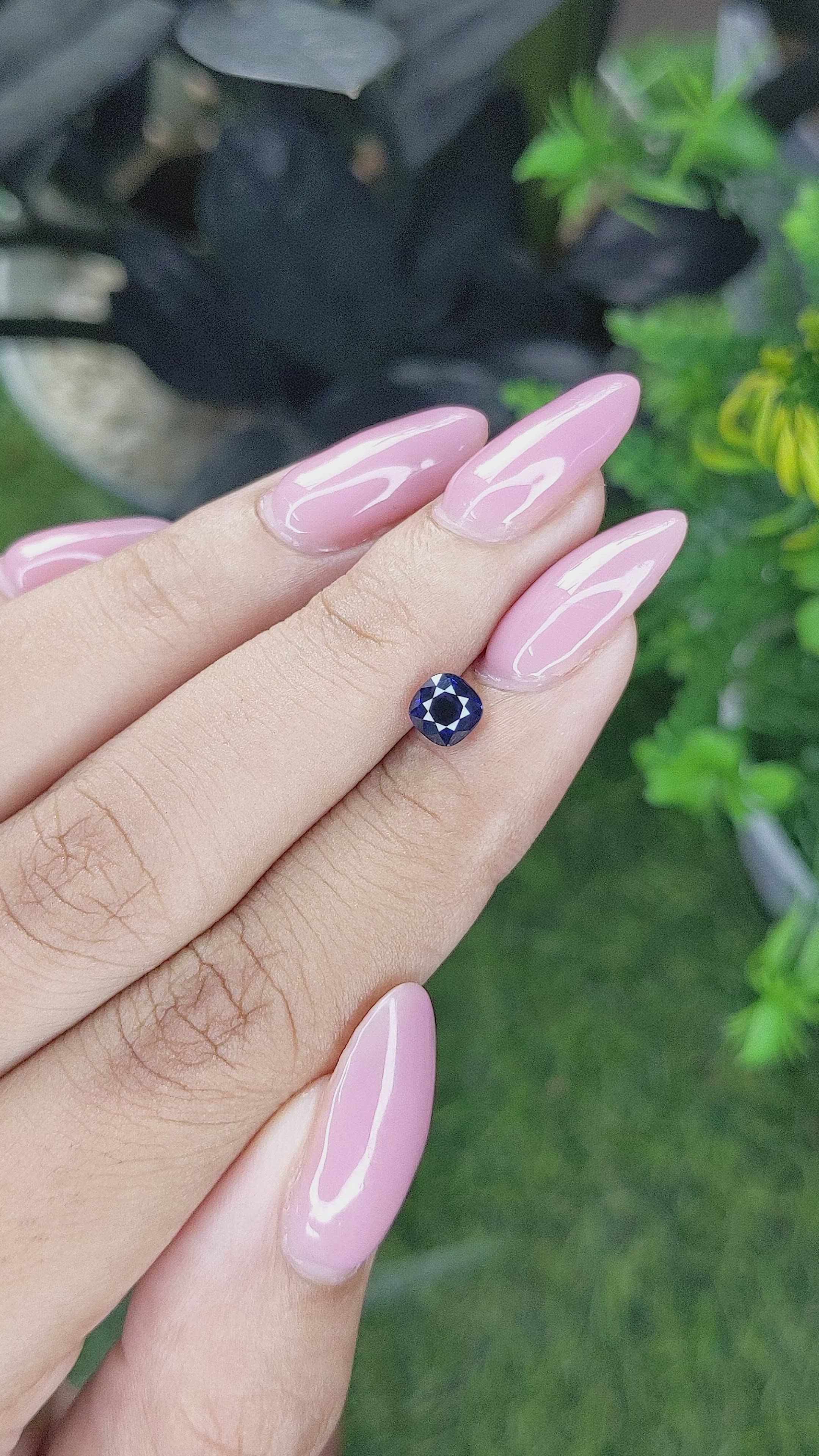 1.00 Ct. Blue Sapphire from Tanzania Size Video