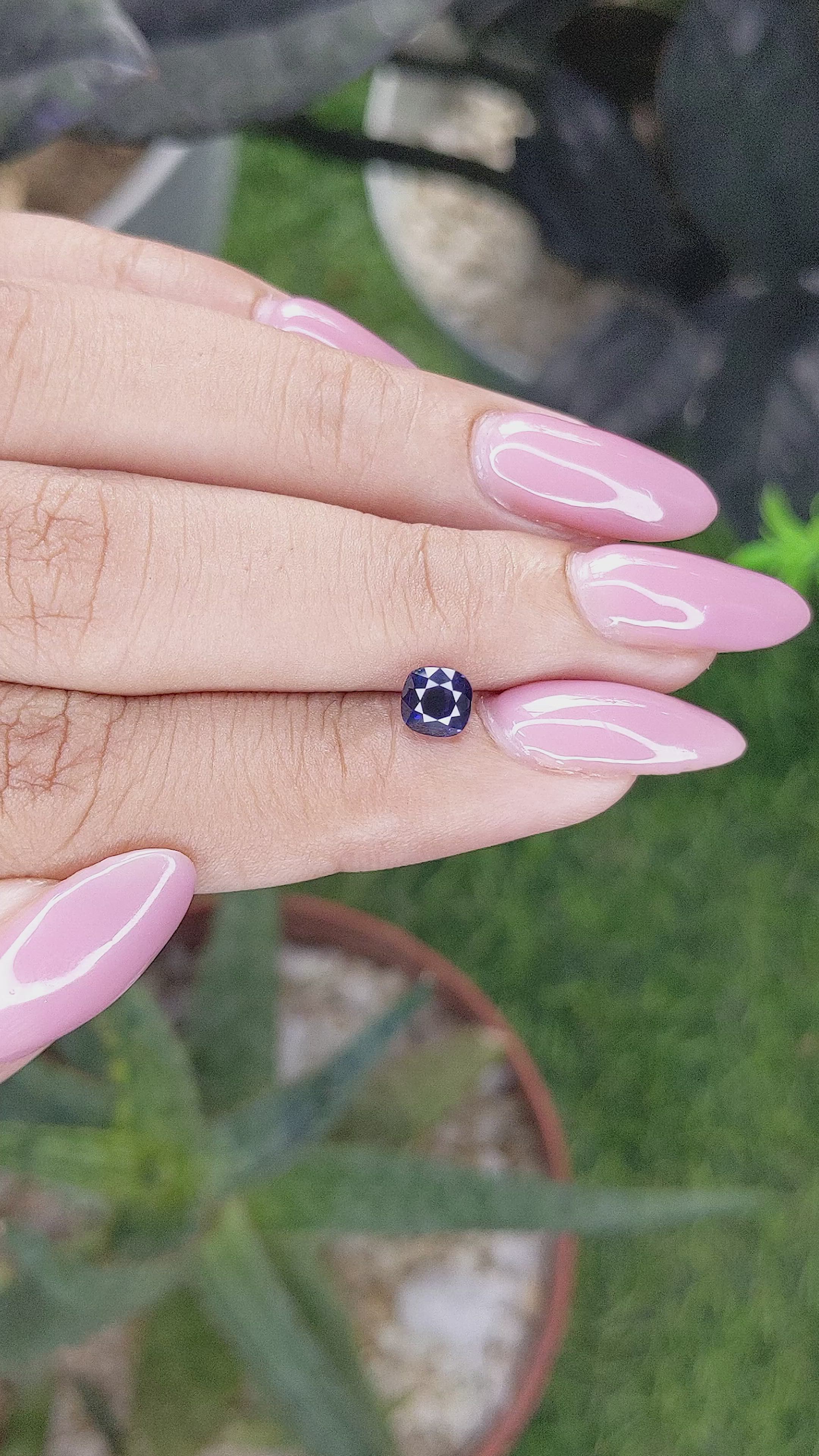 1.00 Ct. Blue Sapphire from Tanzania Size Video